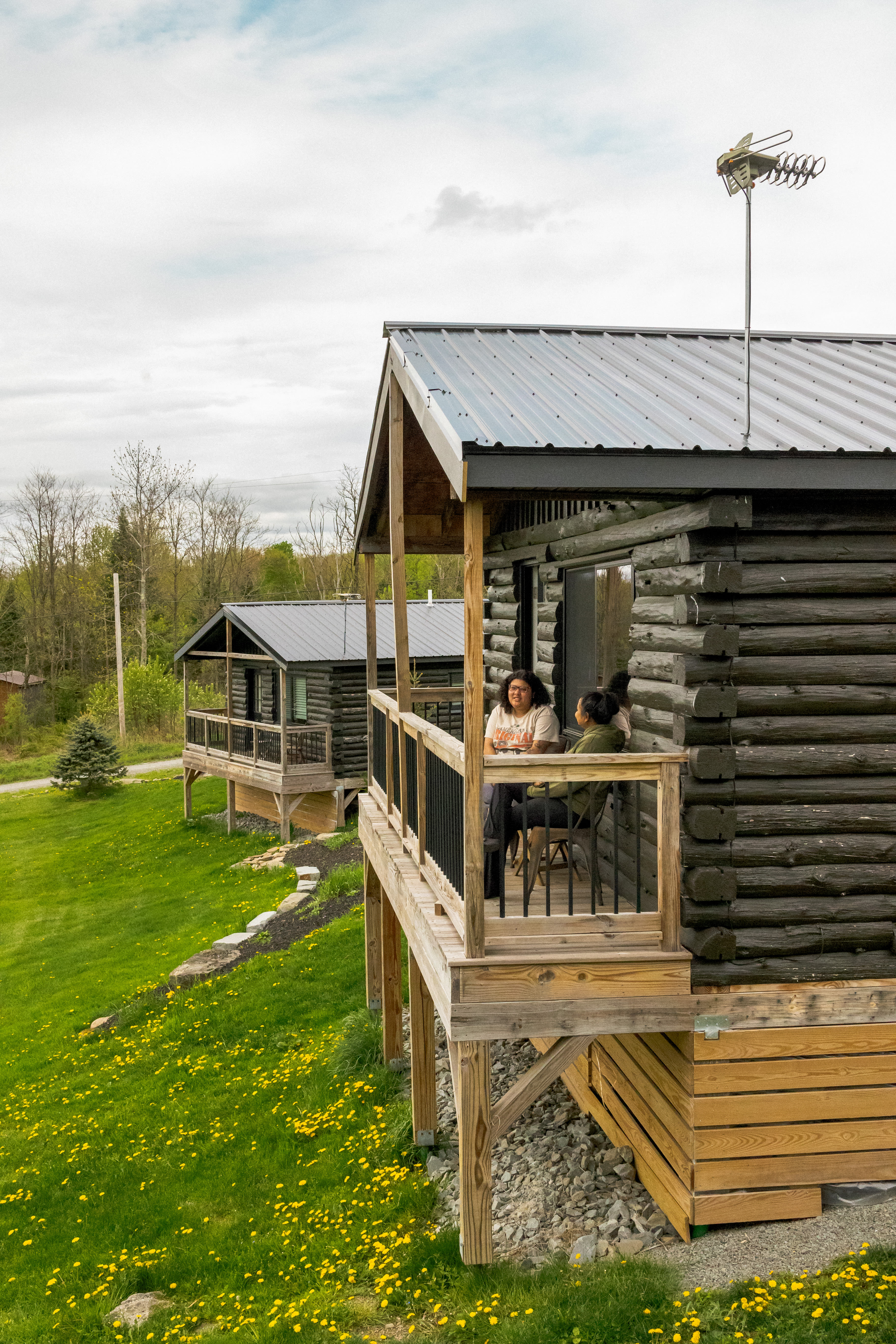 Each cabin has its own deck off the back. 