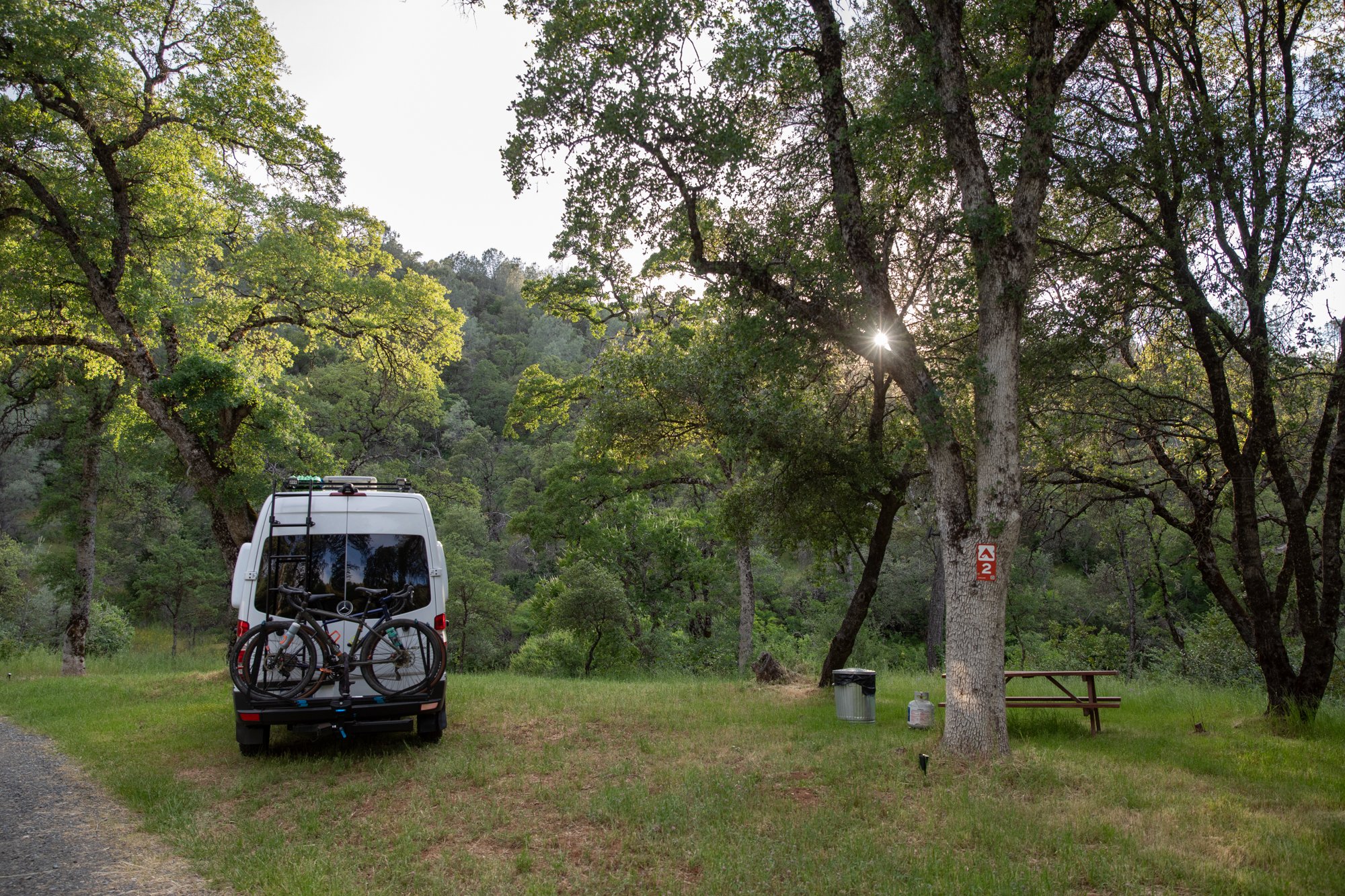 Site #2 was perfect for our camper van and we loved all of the trees that provided shade