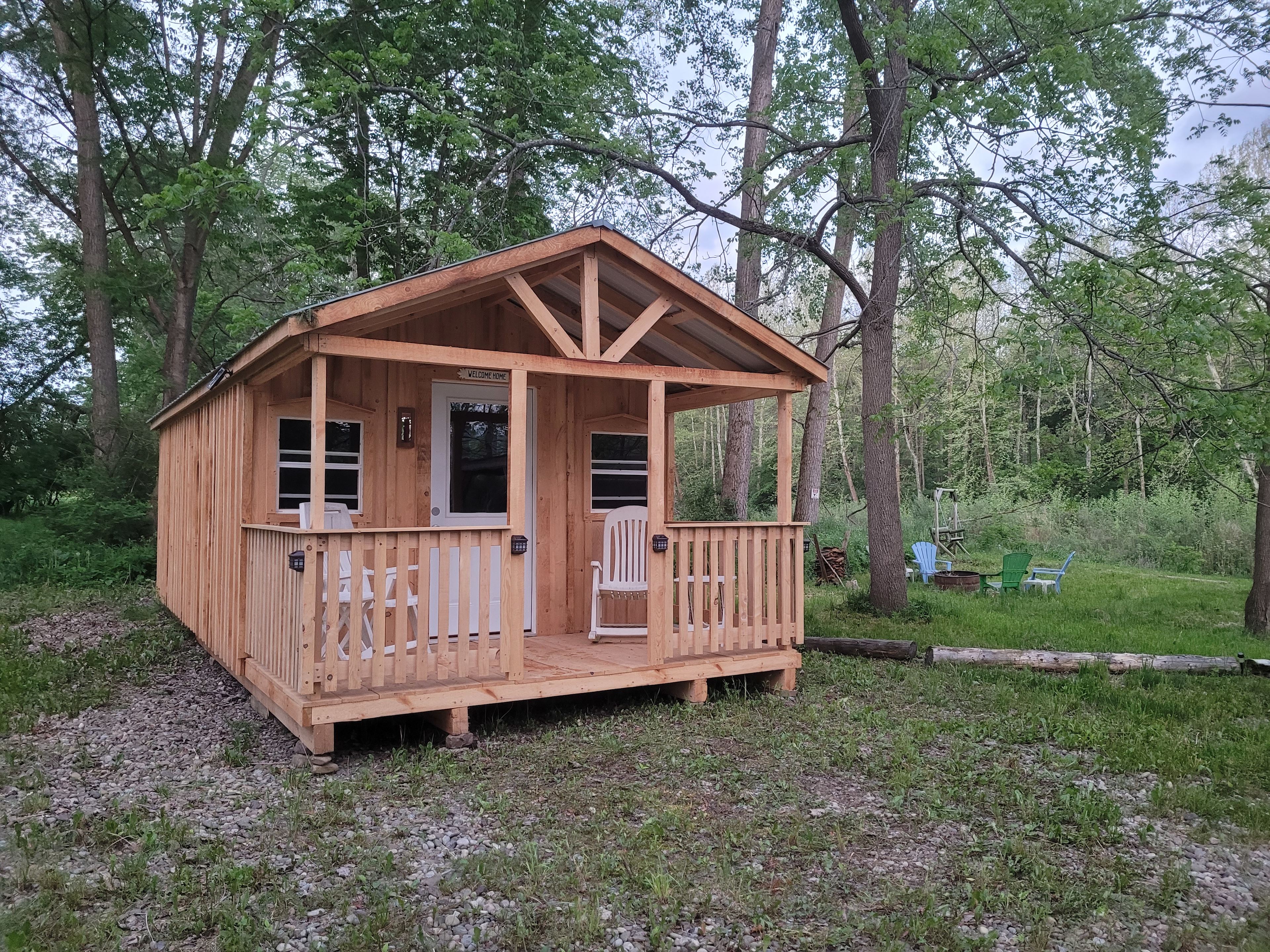 New cabin which can sleep 5.