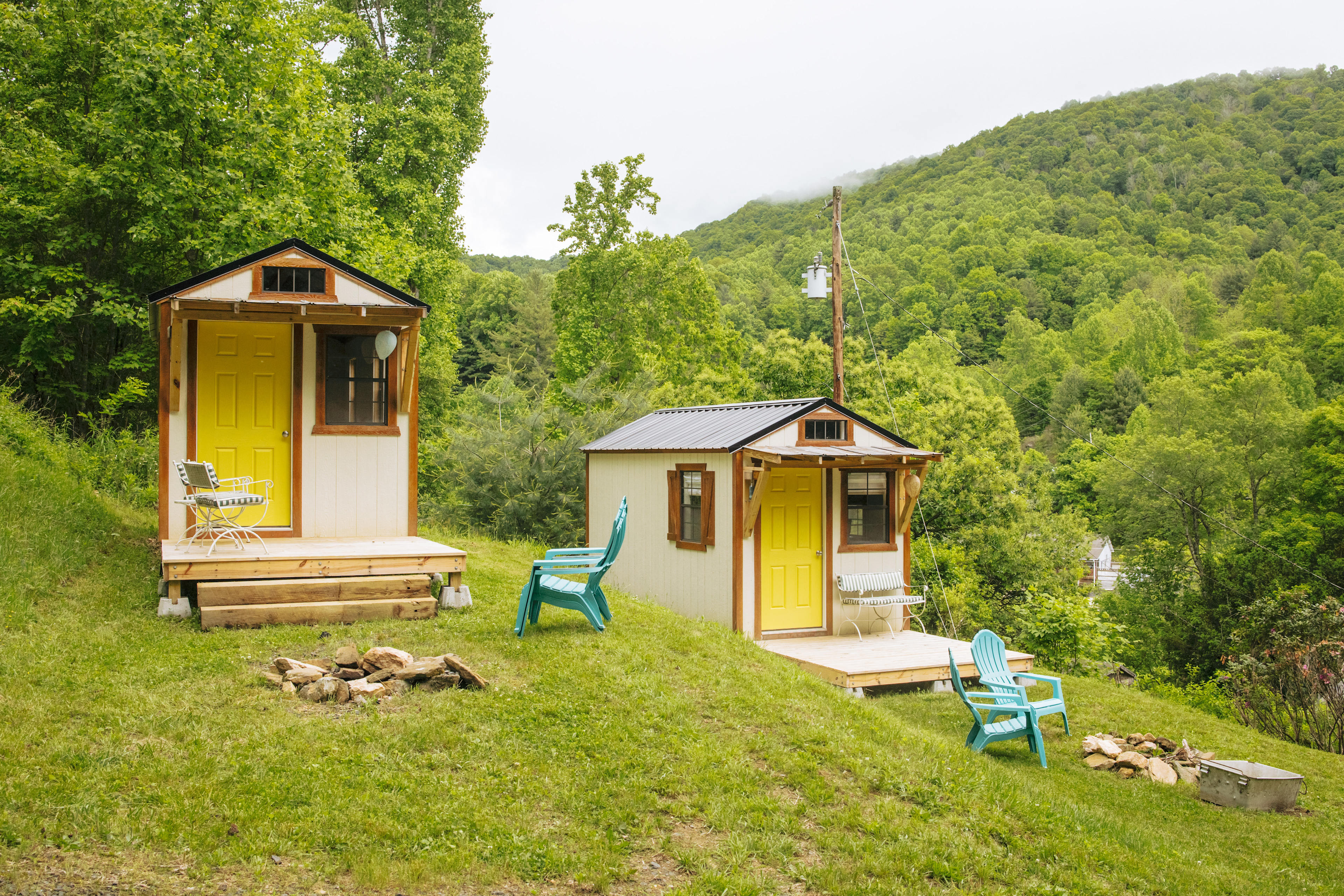There are four cabins being built on property. You can currently stay at the bottom cabin (which is my fav haha)