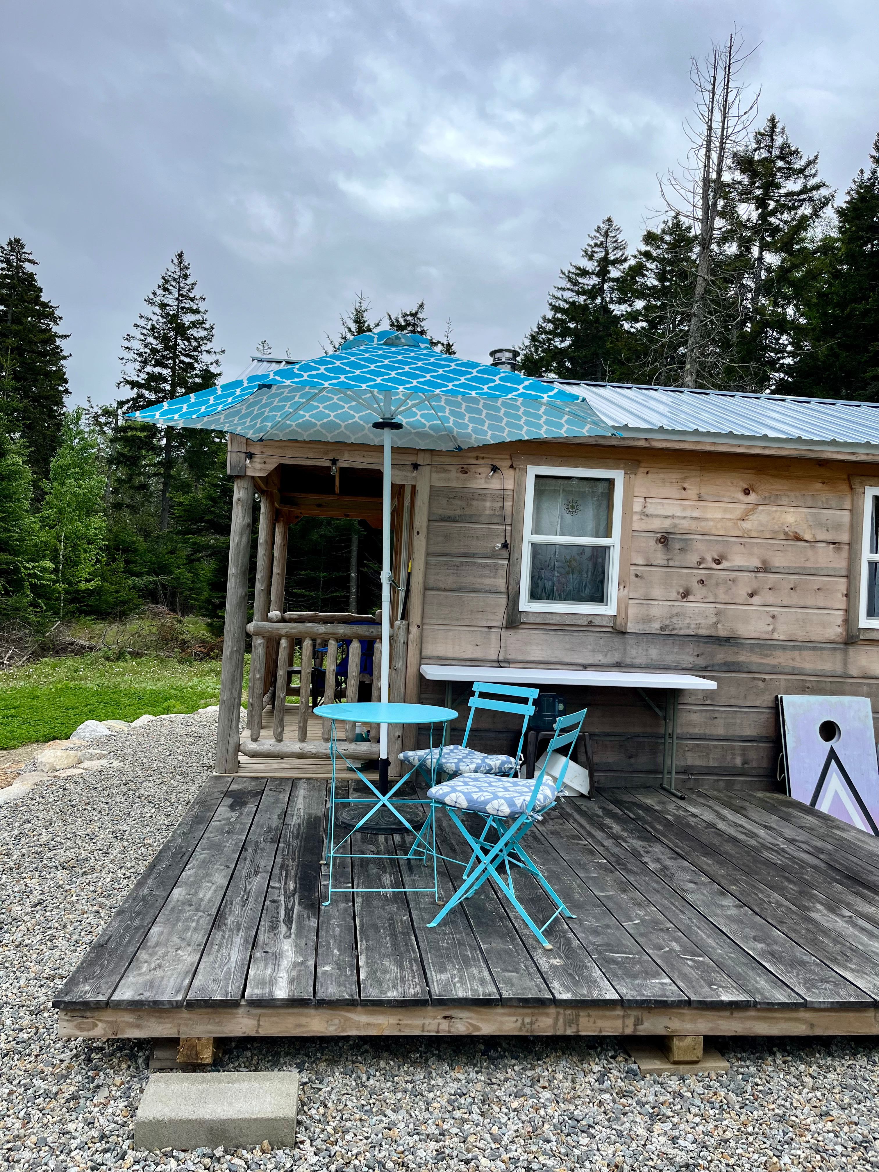 The cedar deck provides 120 square feet of outdoor space.