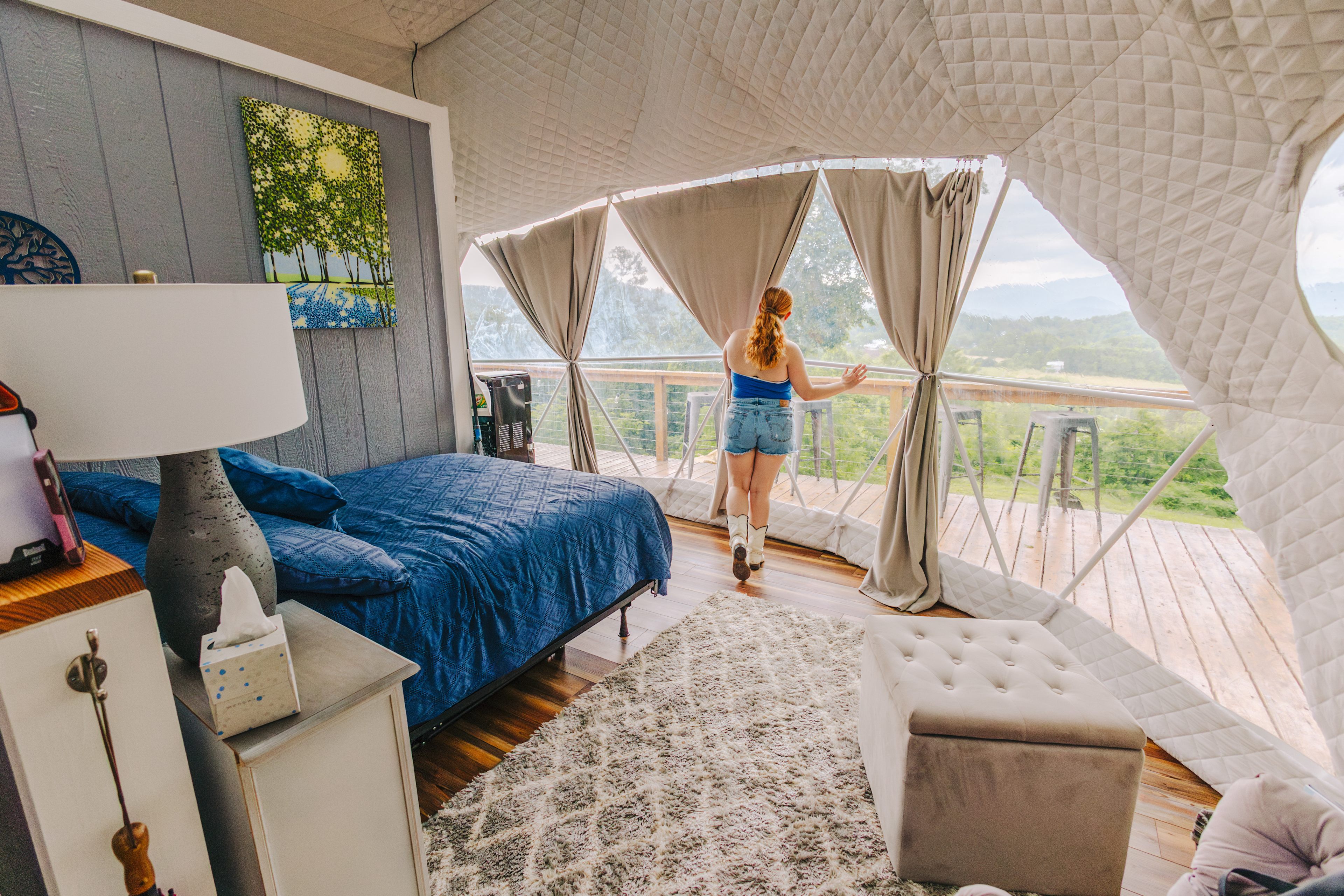 Your dome is spacious inside with a super comfy bed! 