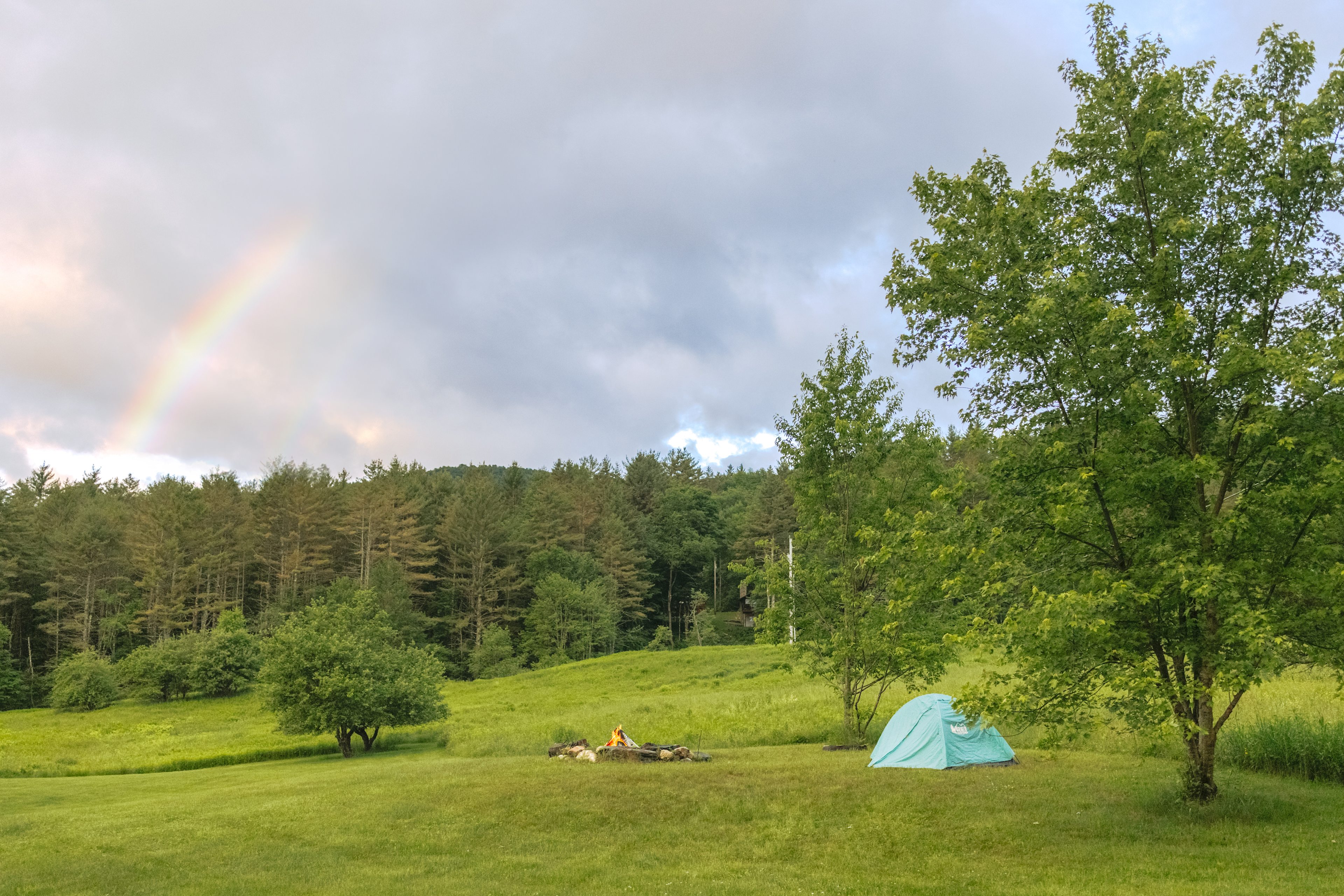 The way I ran to get my camera when I saw the rainbow peaking out. Can you see the faint double rainbow? 