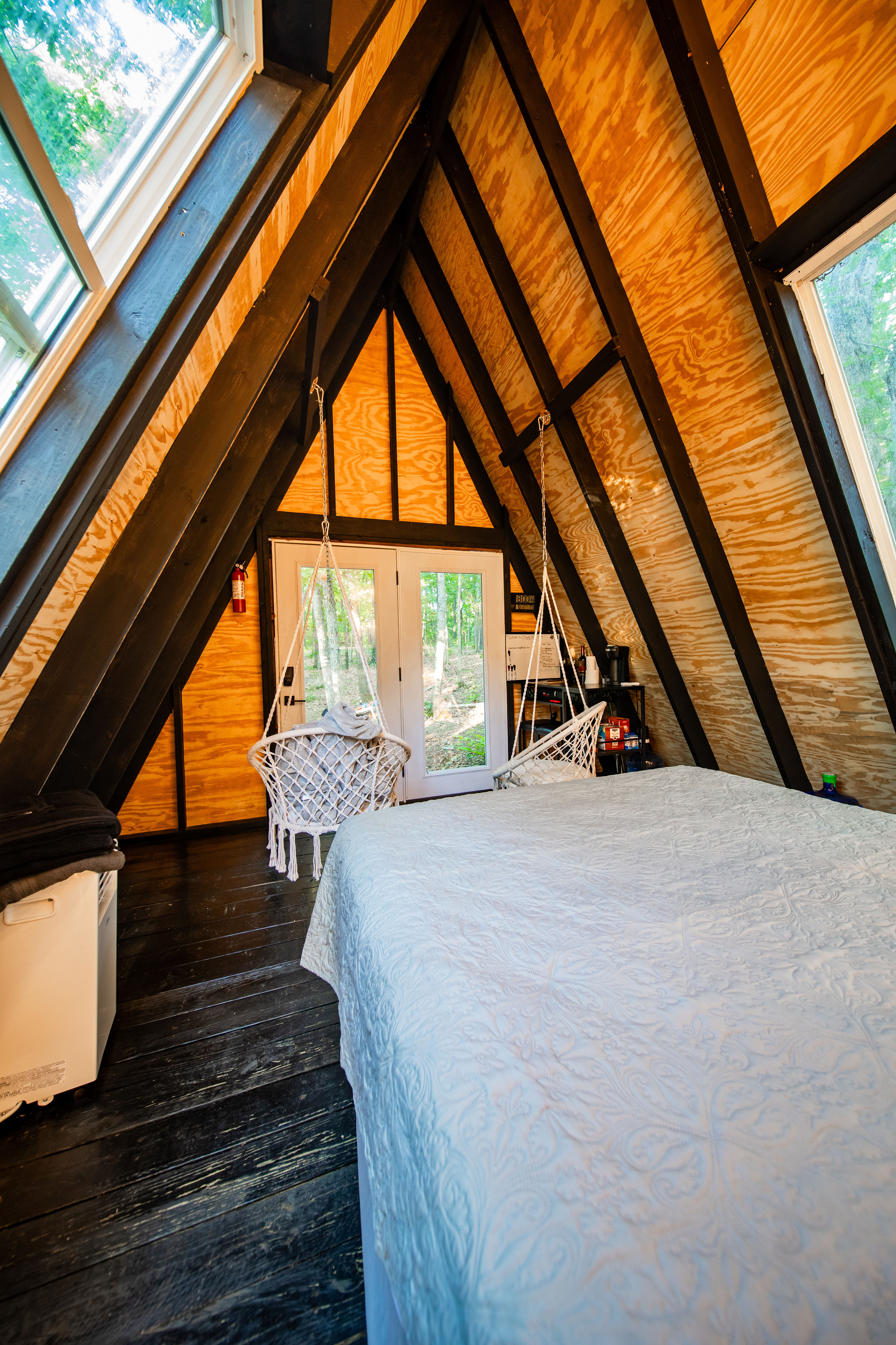 Tiny off grid A frame in the woods