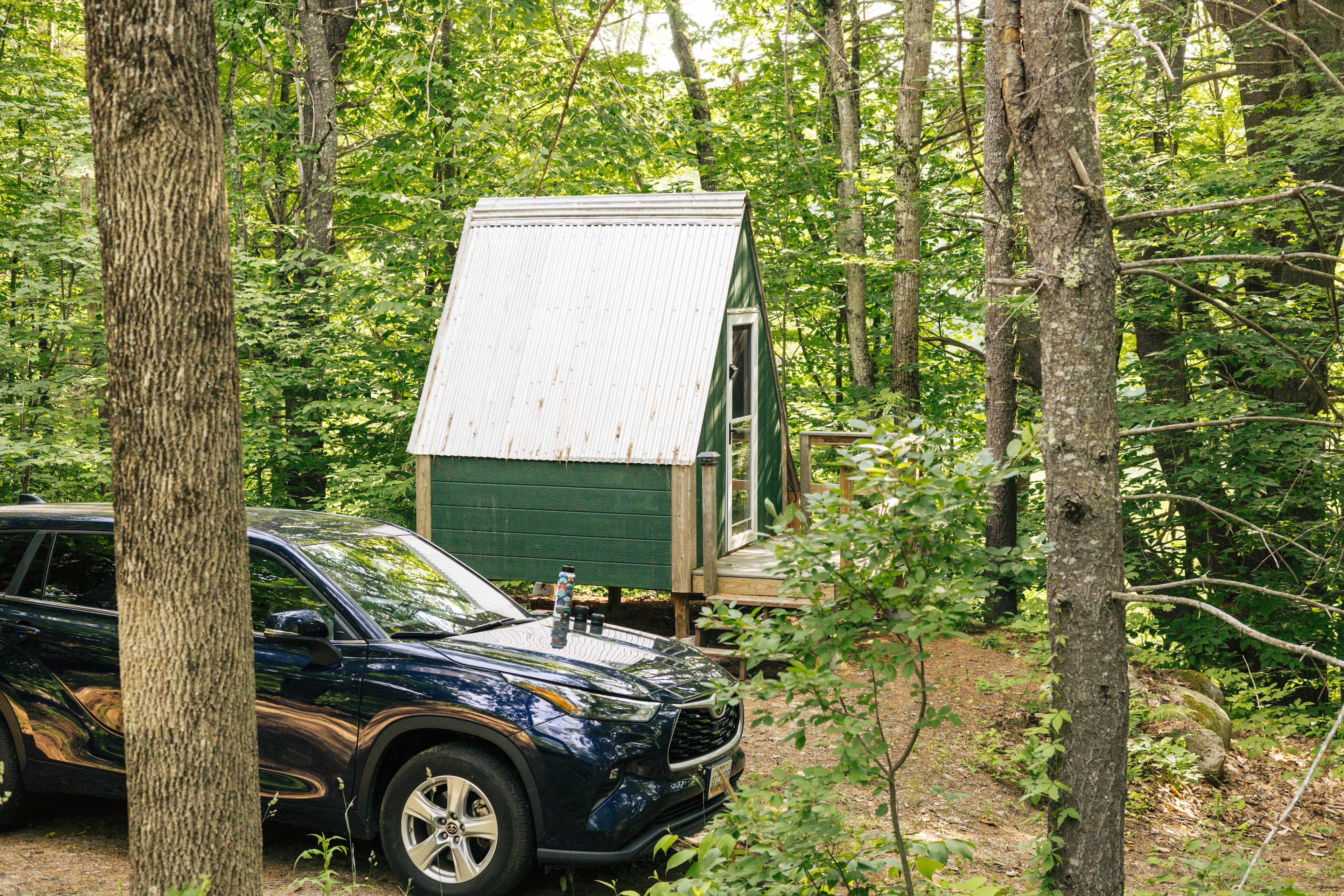 The view of your parking space and Toad Hall from the road. It is a small road with not much traffic. 
