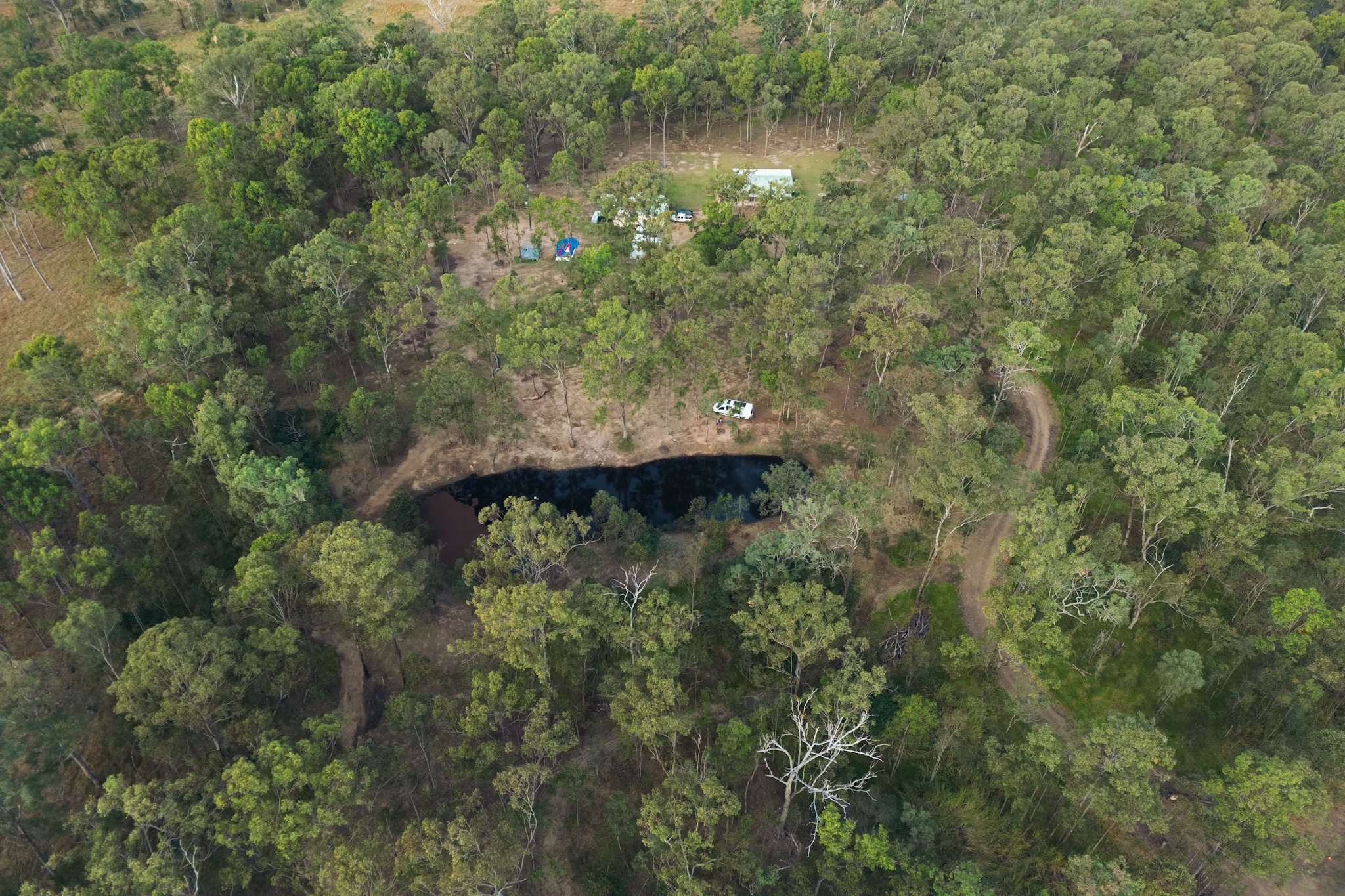 An aerial shot overlooking the entire property.