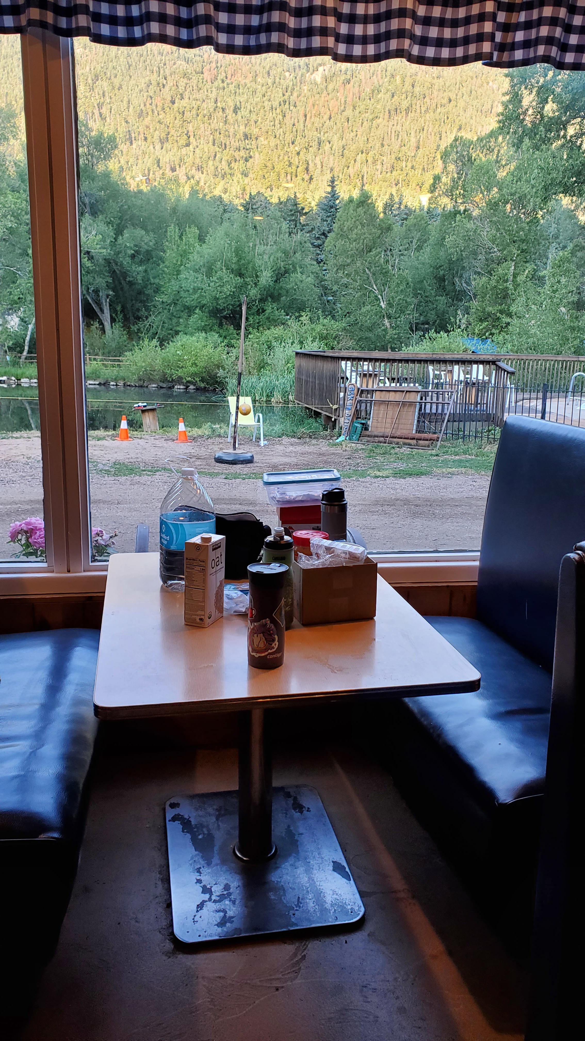 View from the indoor heated lounge. 