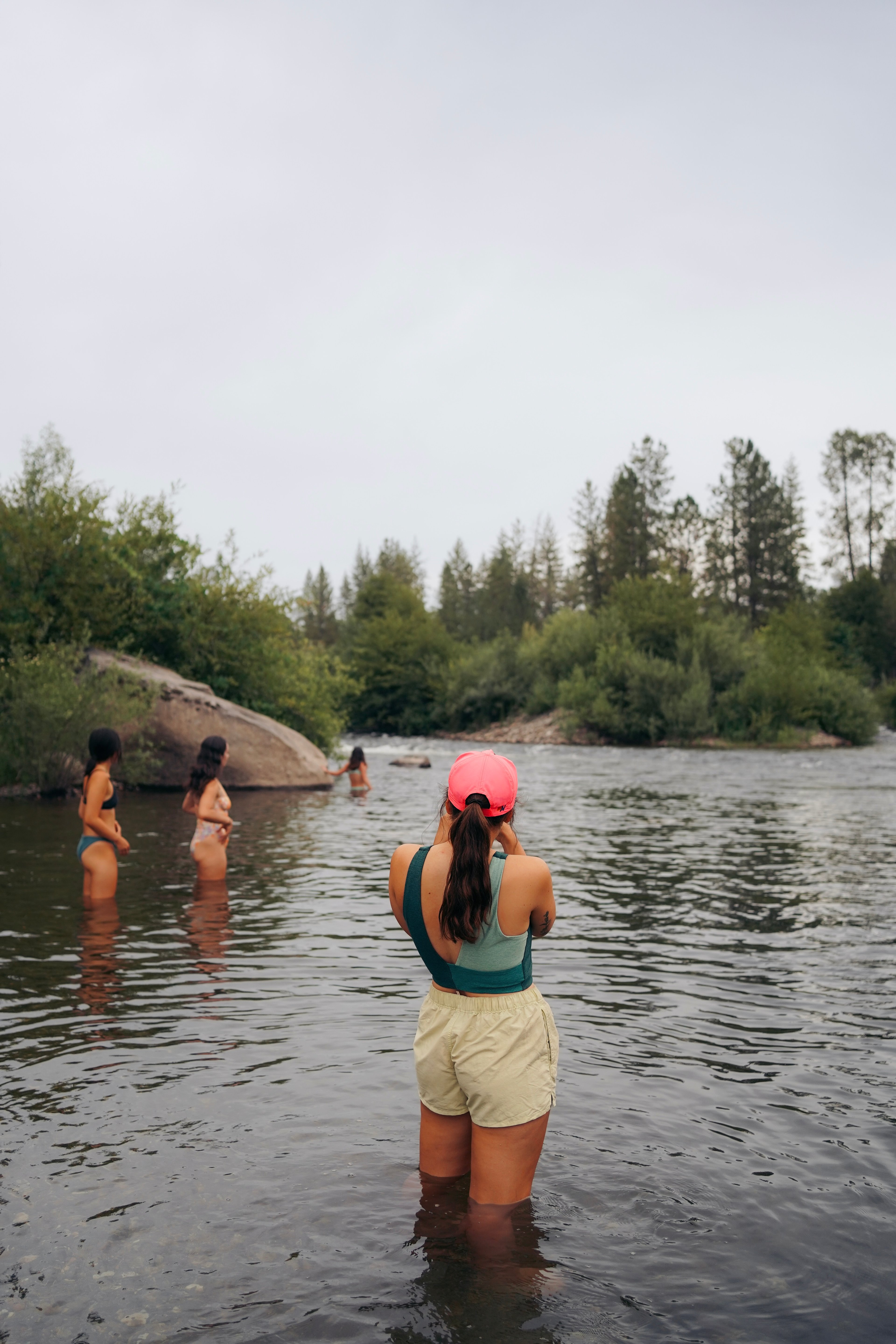Swimming in the south fork via beach 