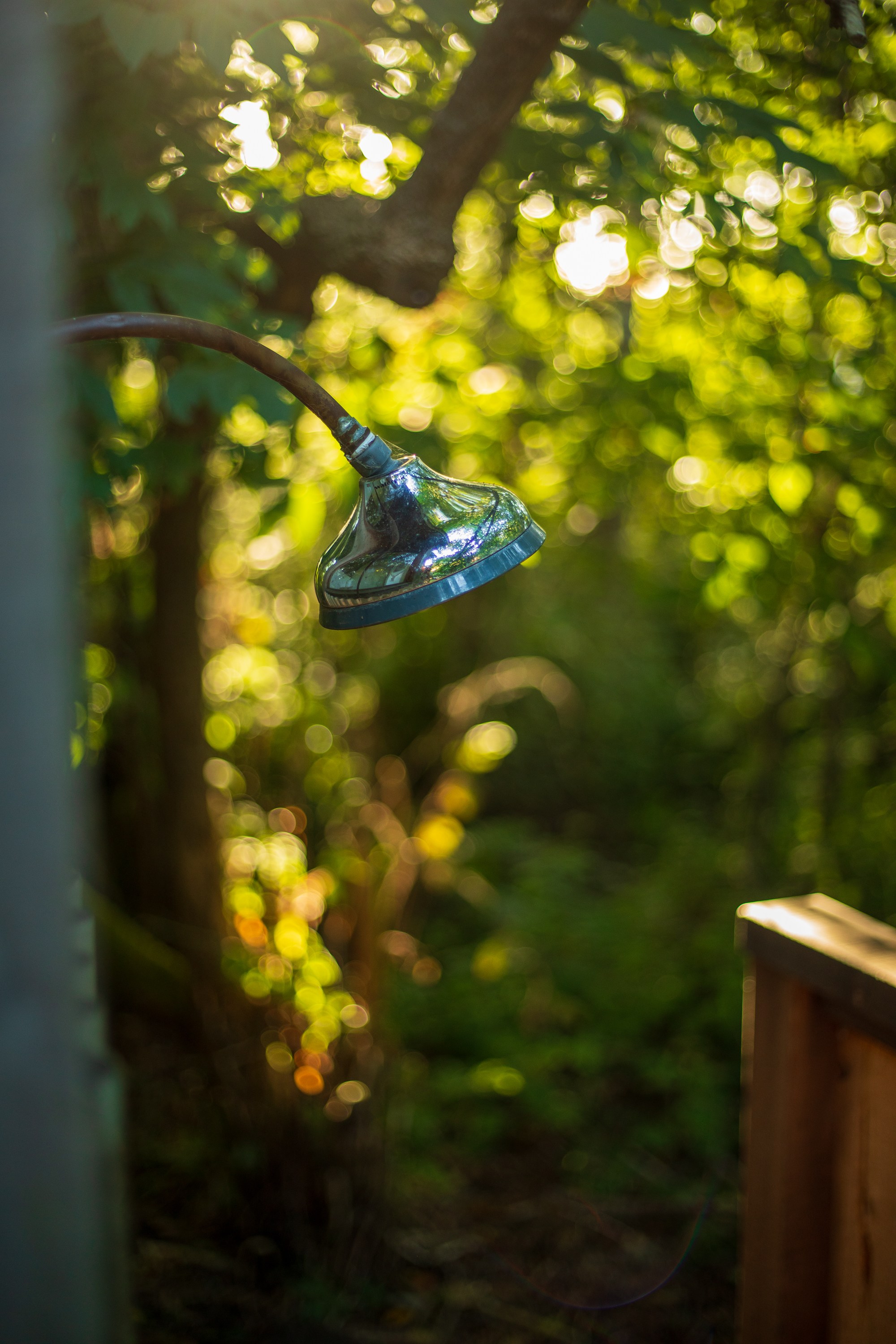 Who doesn't love an outdoor shower in the woods!