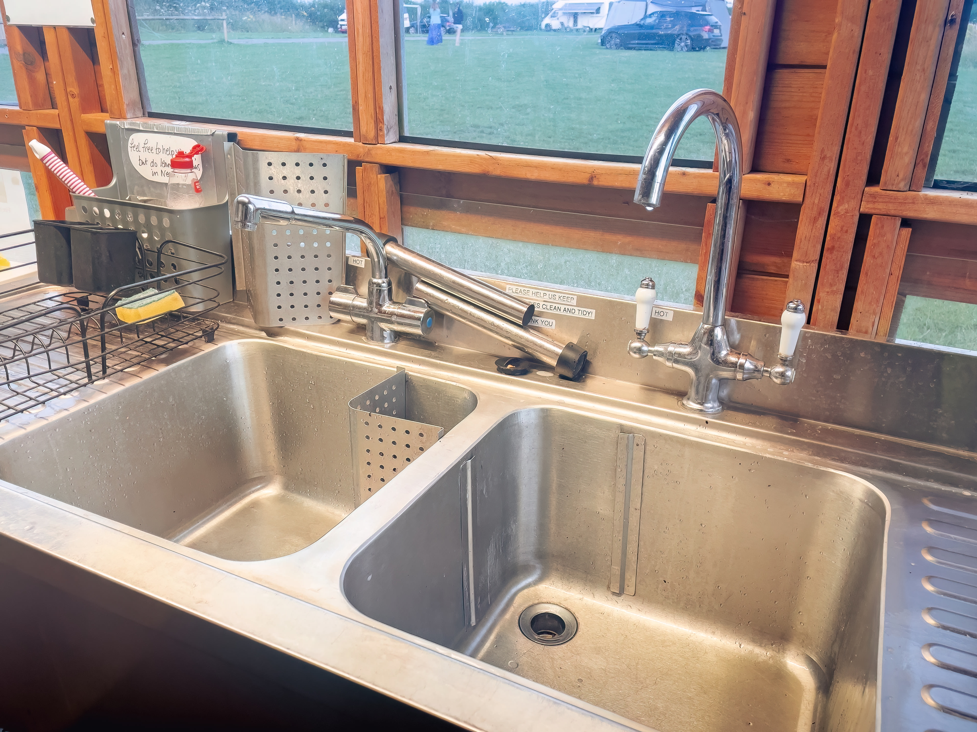 On site wash facilities in the sheltered area on site.