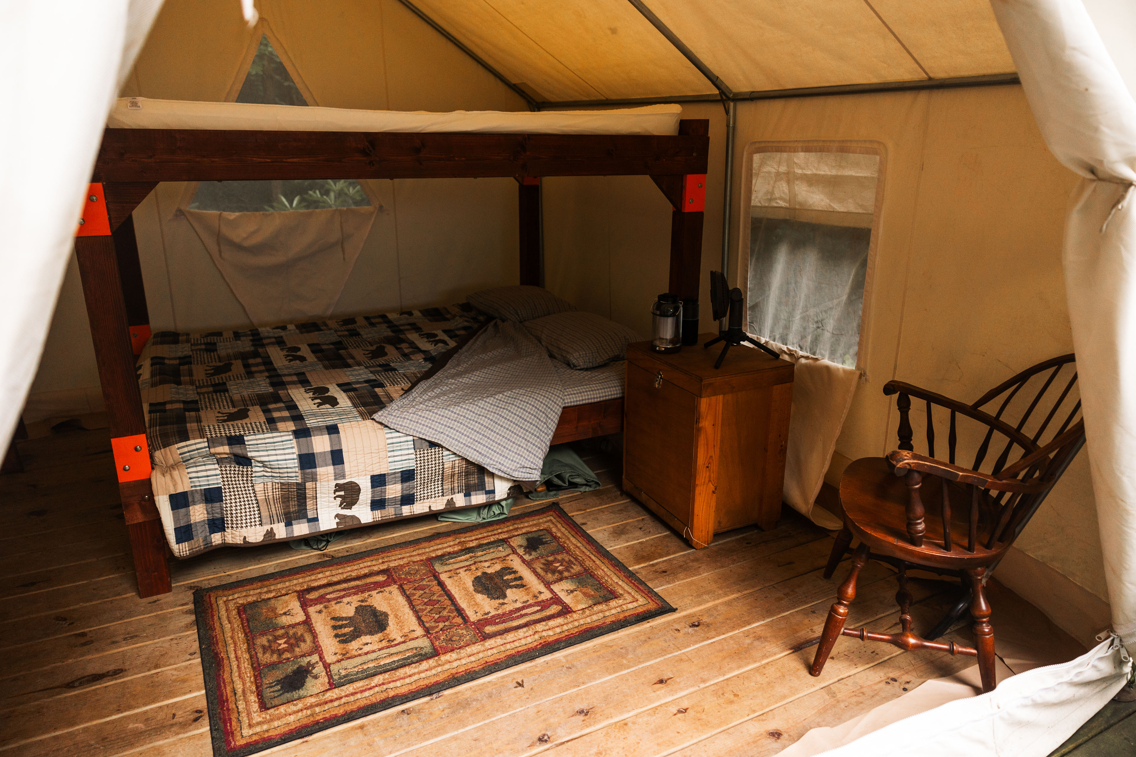 inside the tent 
