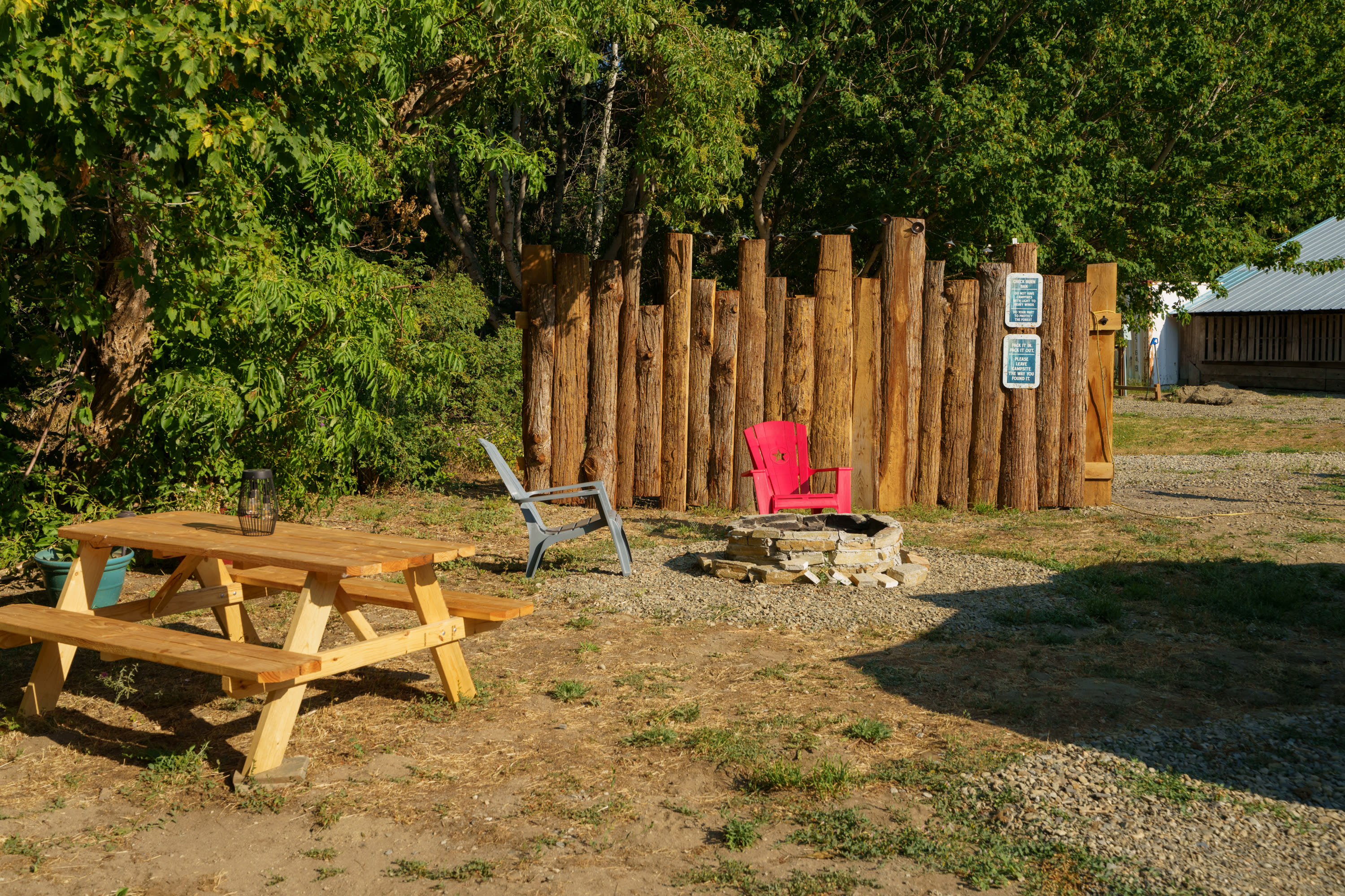 Although there was a county fire ban it's quite nice to have all the space to relax next to one!