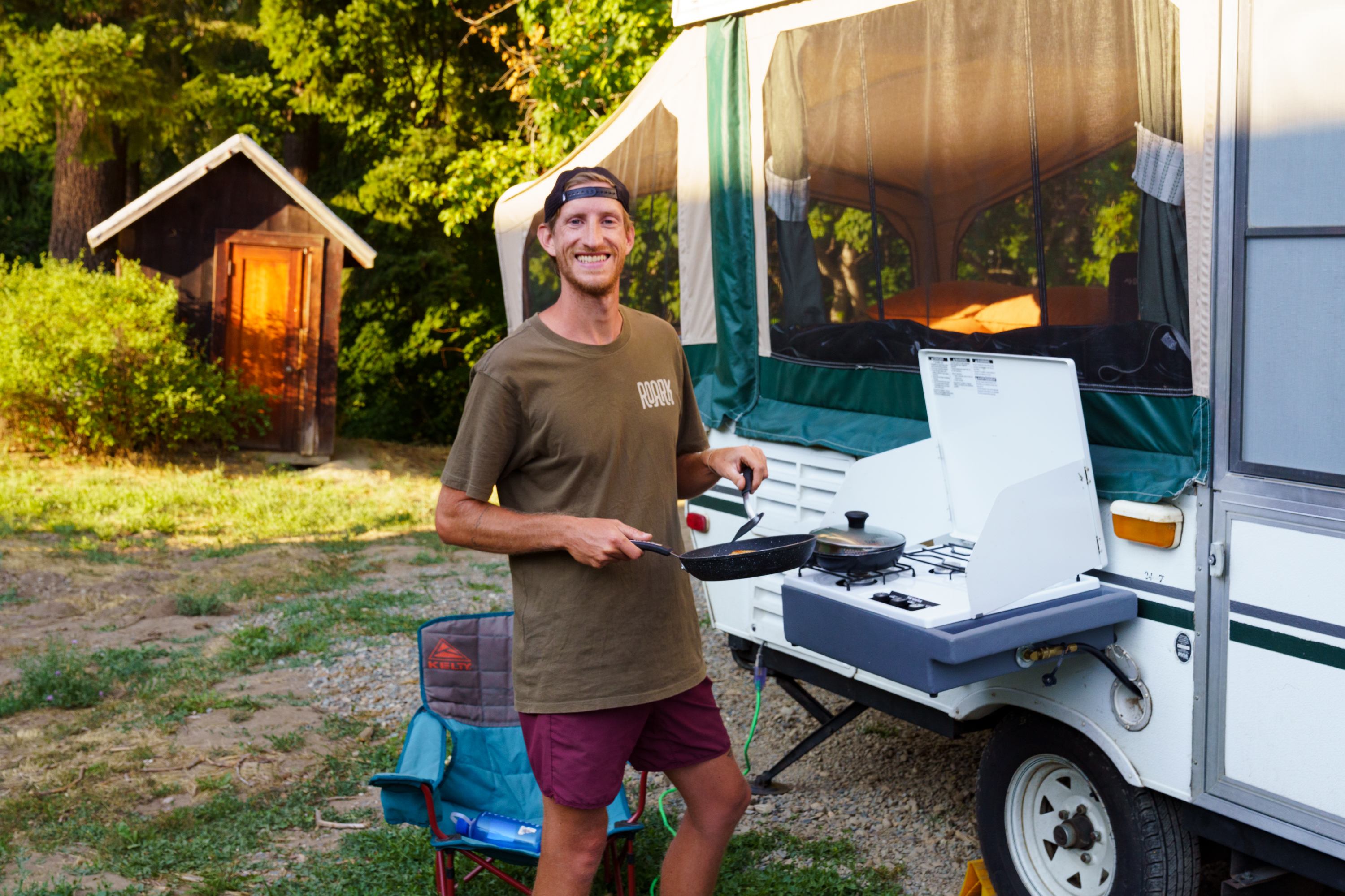 Always enjoy taking my stove outside instead of just cooking in the camper!