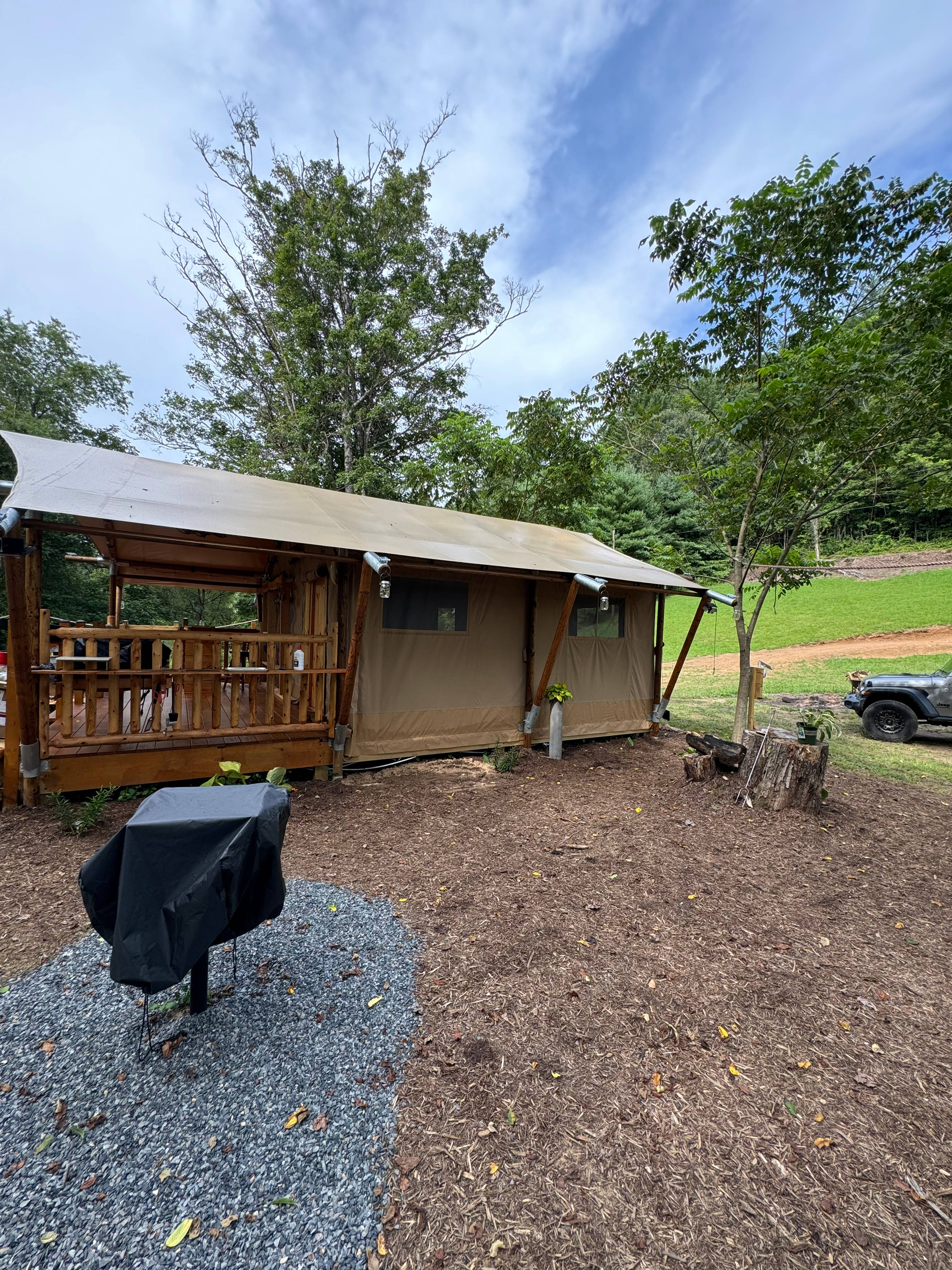 Firefly  tent on the creek bank