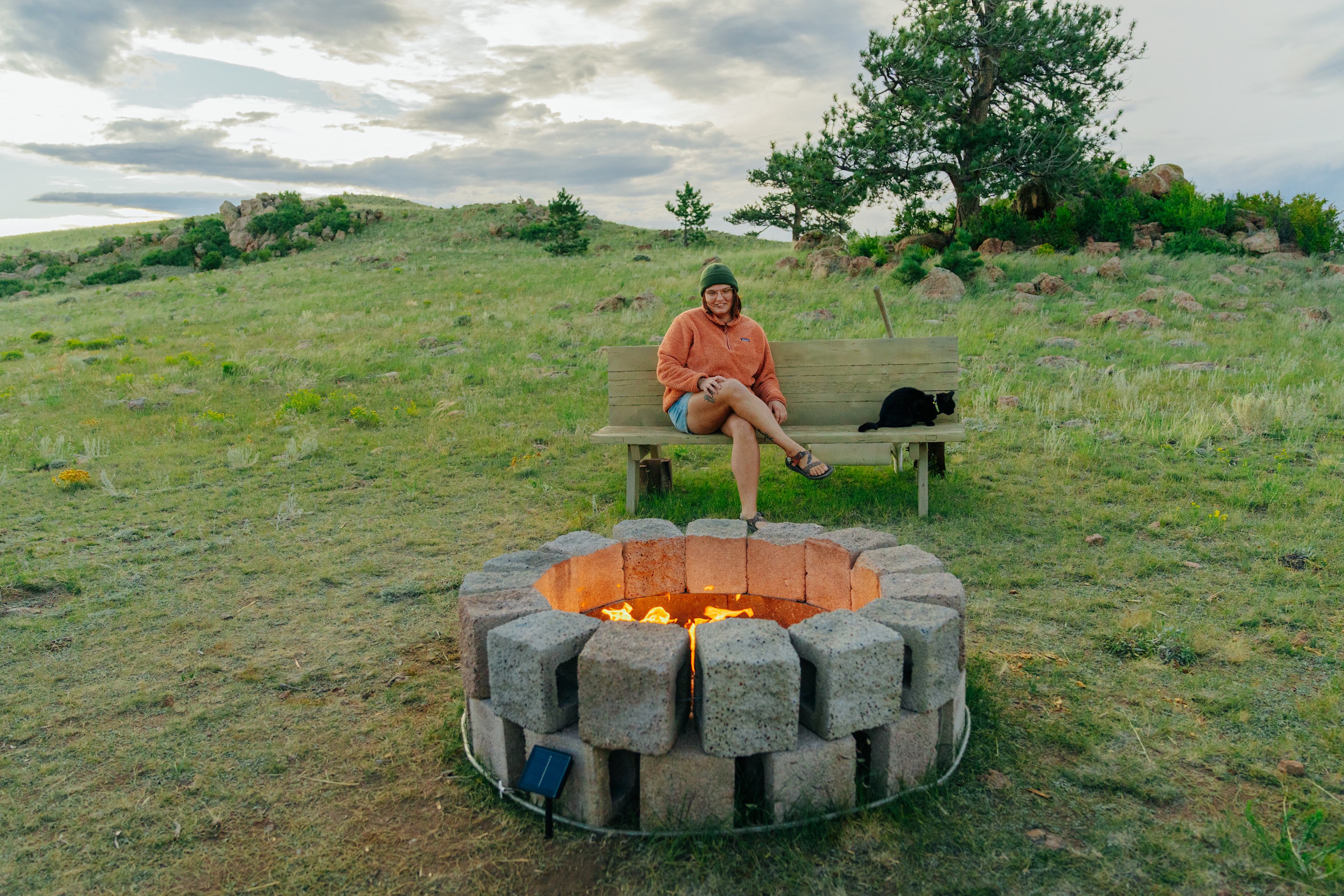 The firepit can be used with propane or wood!