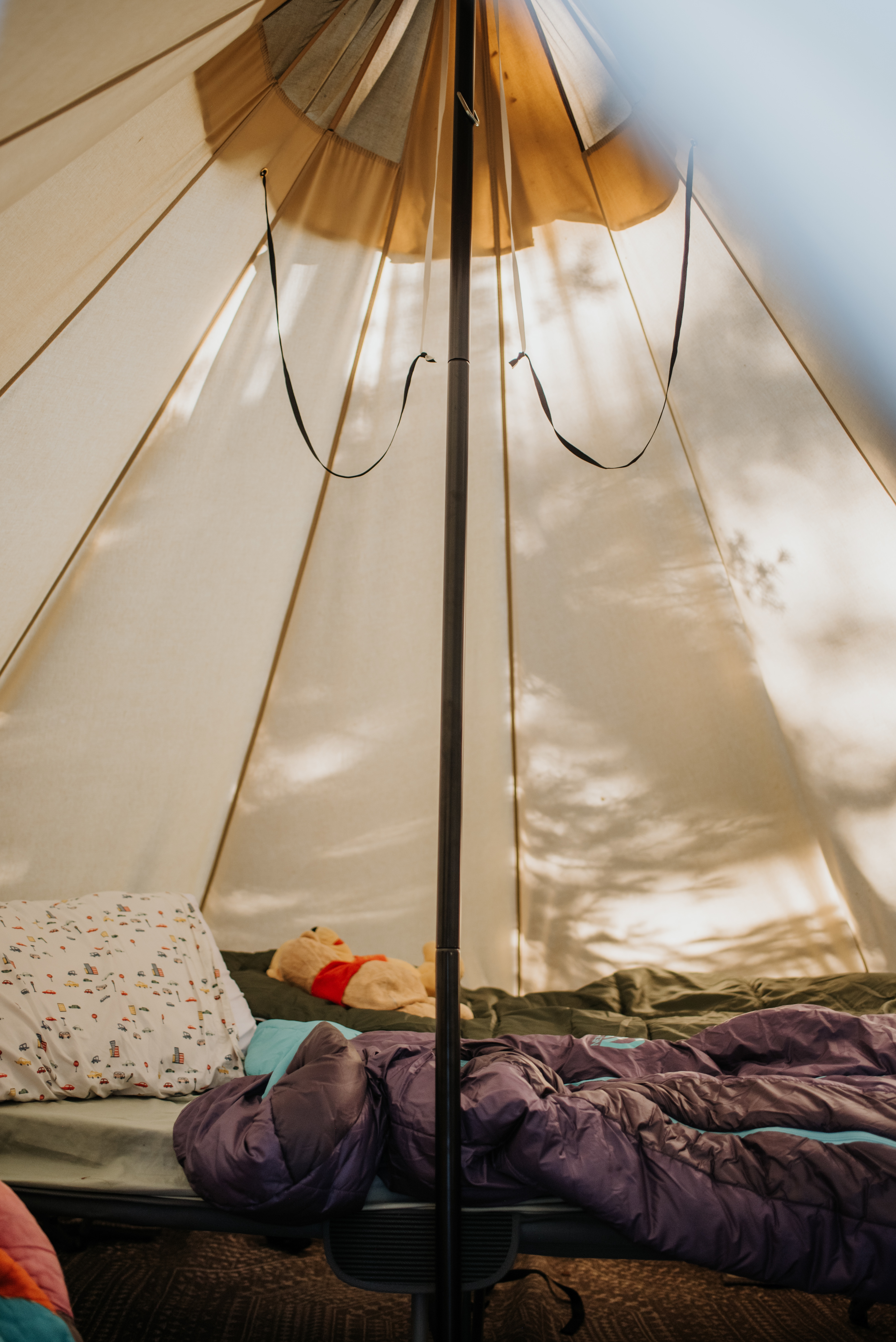 Inside tent provided