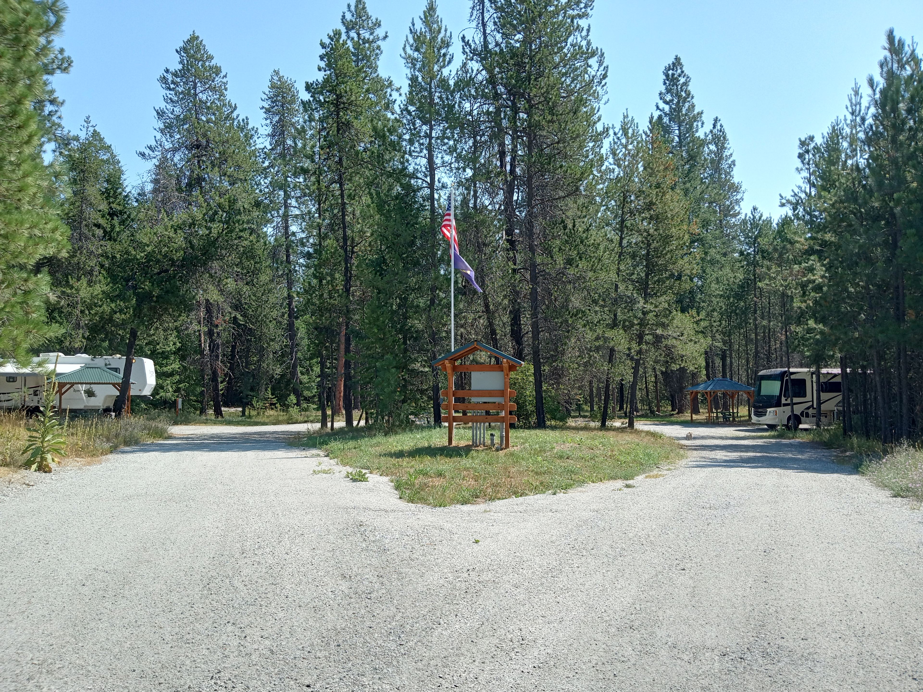 View from the road. Two of the three sites. The other is in between these two so not private or secluded.