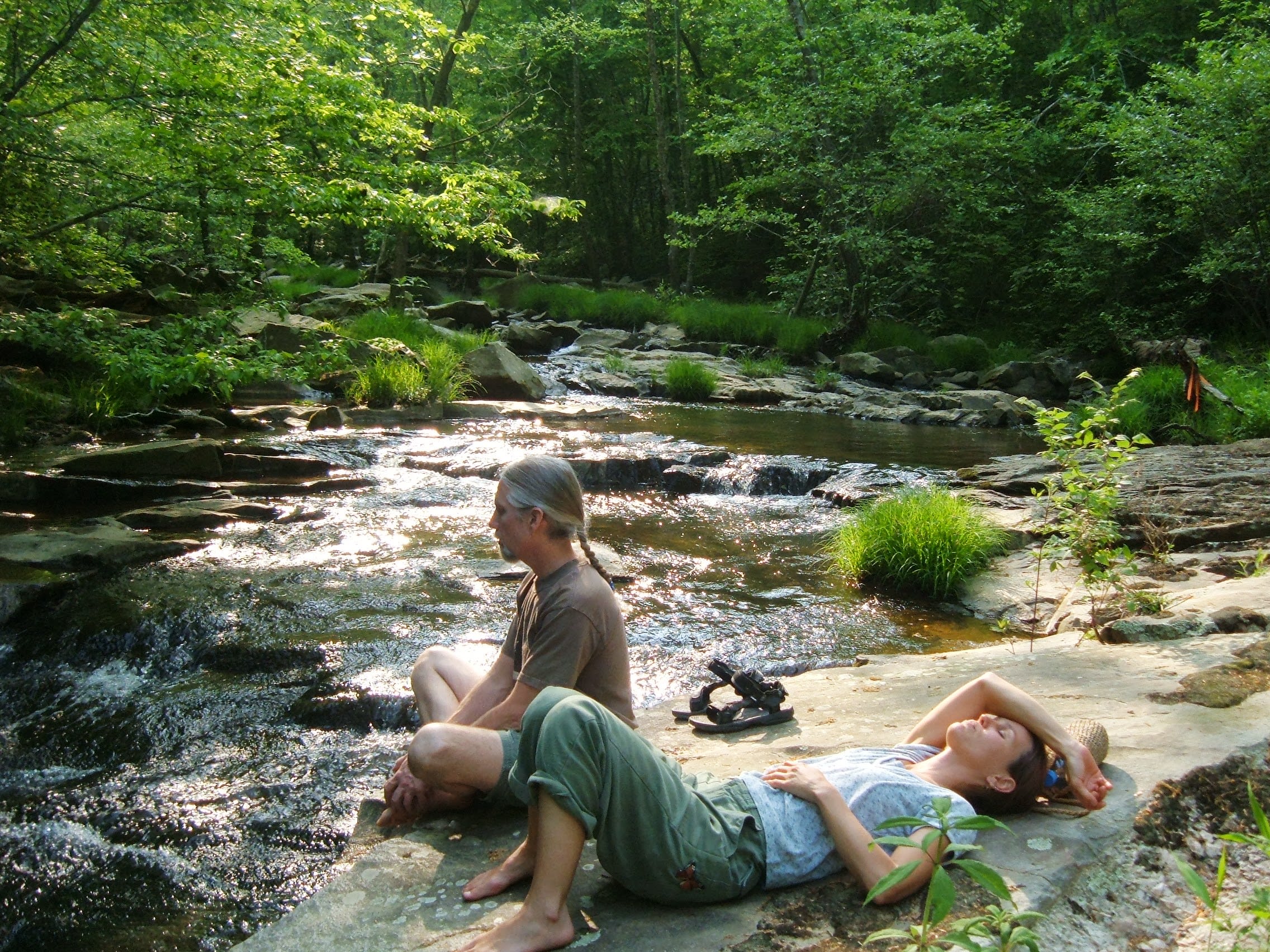 Relaxing on Enchanting Run.  This is one of the forest bathing adventures you can do on your own or in a group.