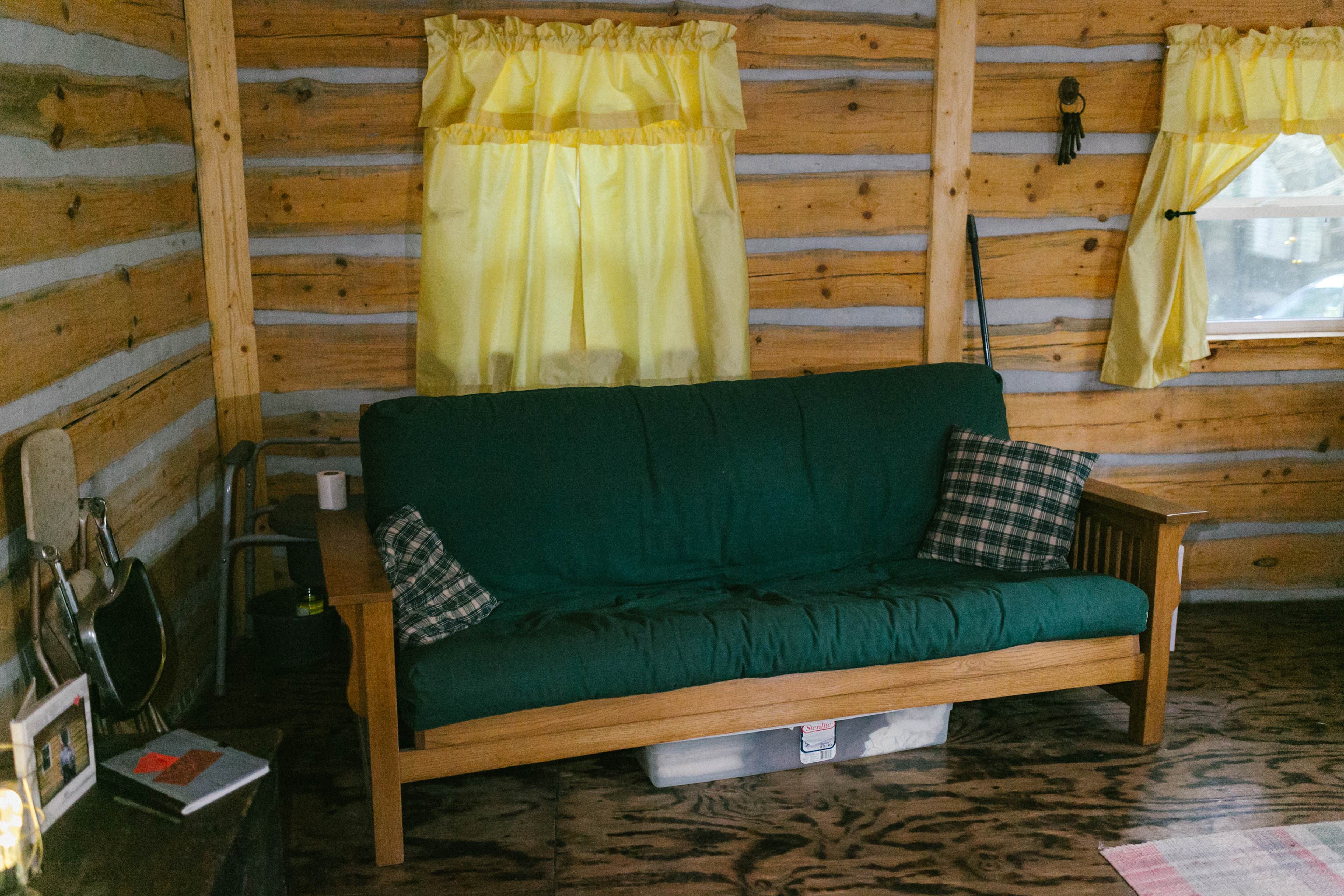 The couch/futon bed.