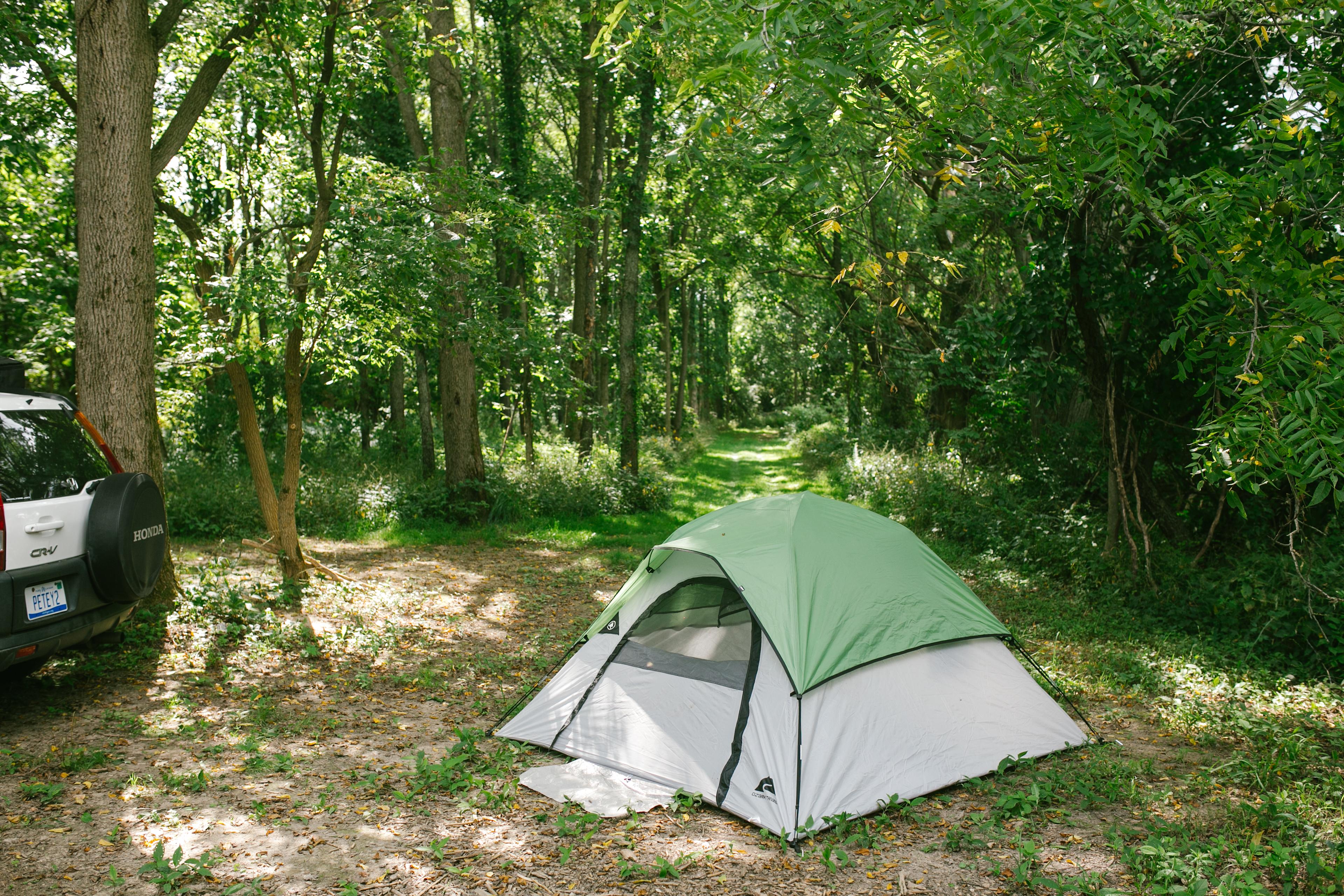 There are a few options as to where you place your tent at each site.