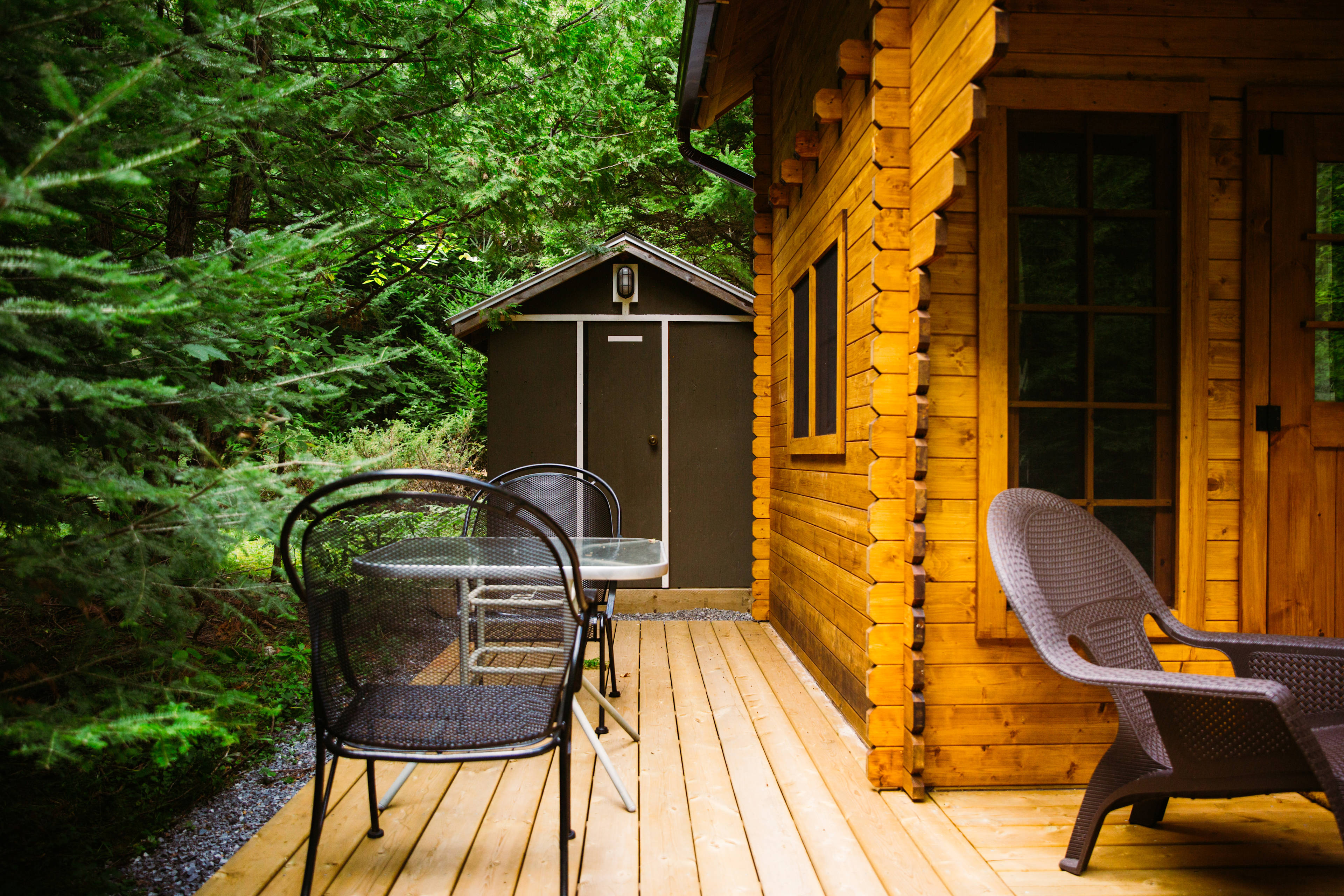 Outhouse just outside the entrance to the cabin