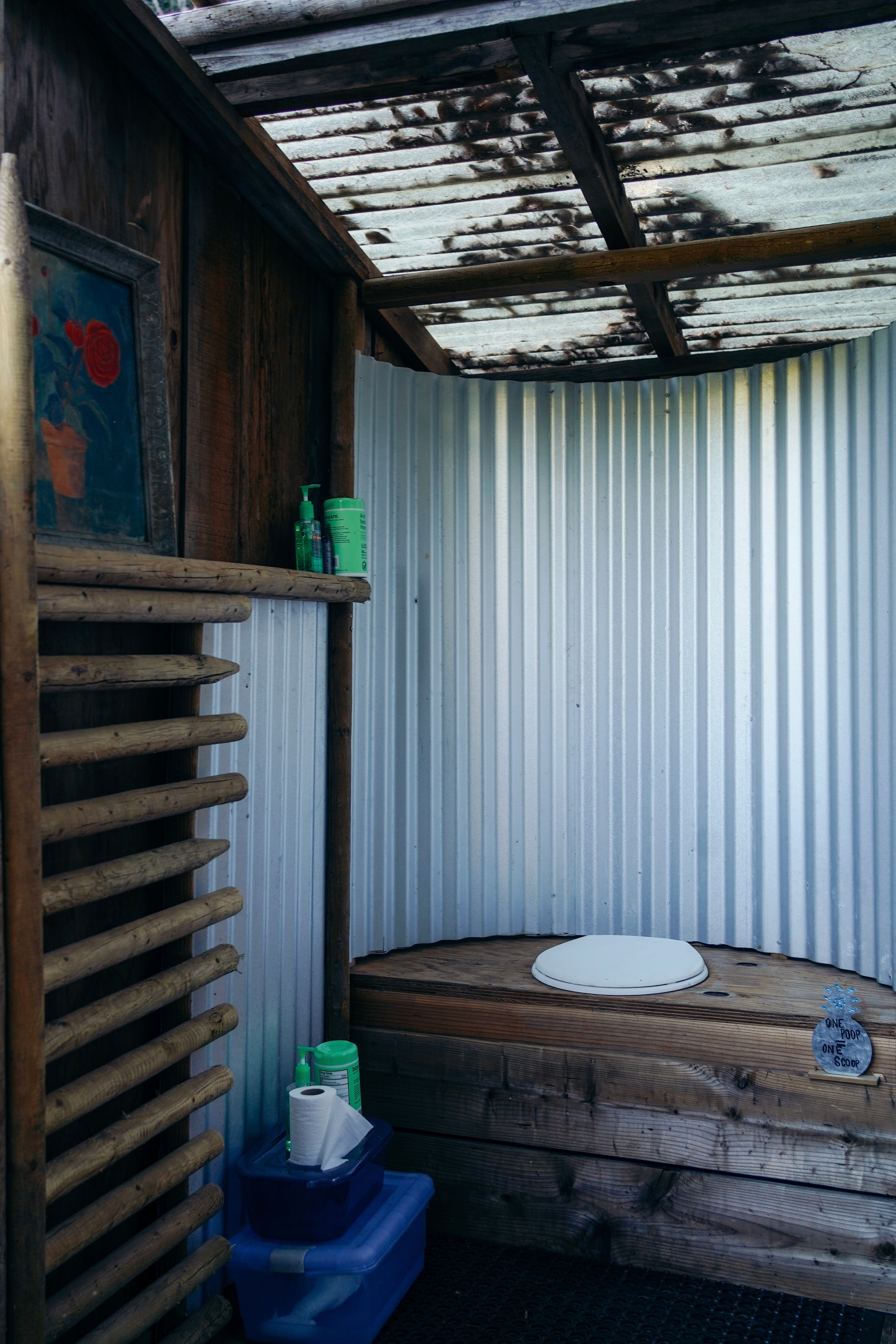 Outhouse with compost toilet 