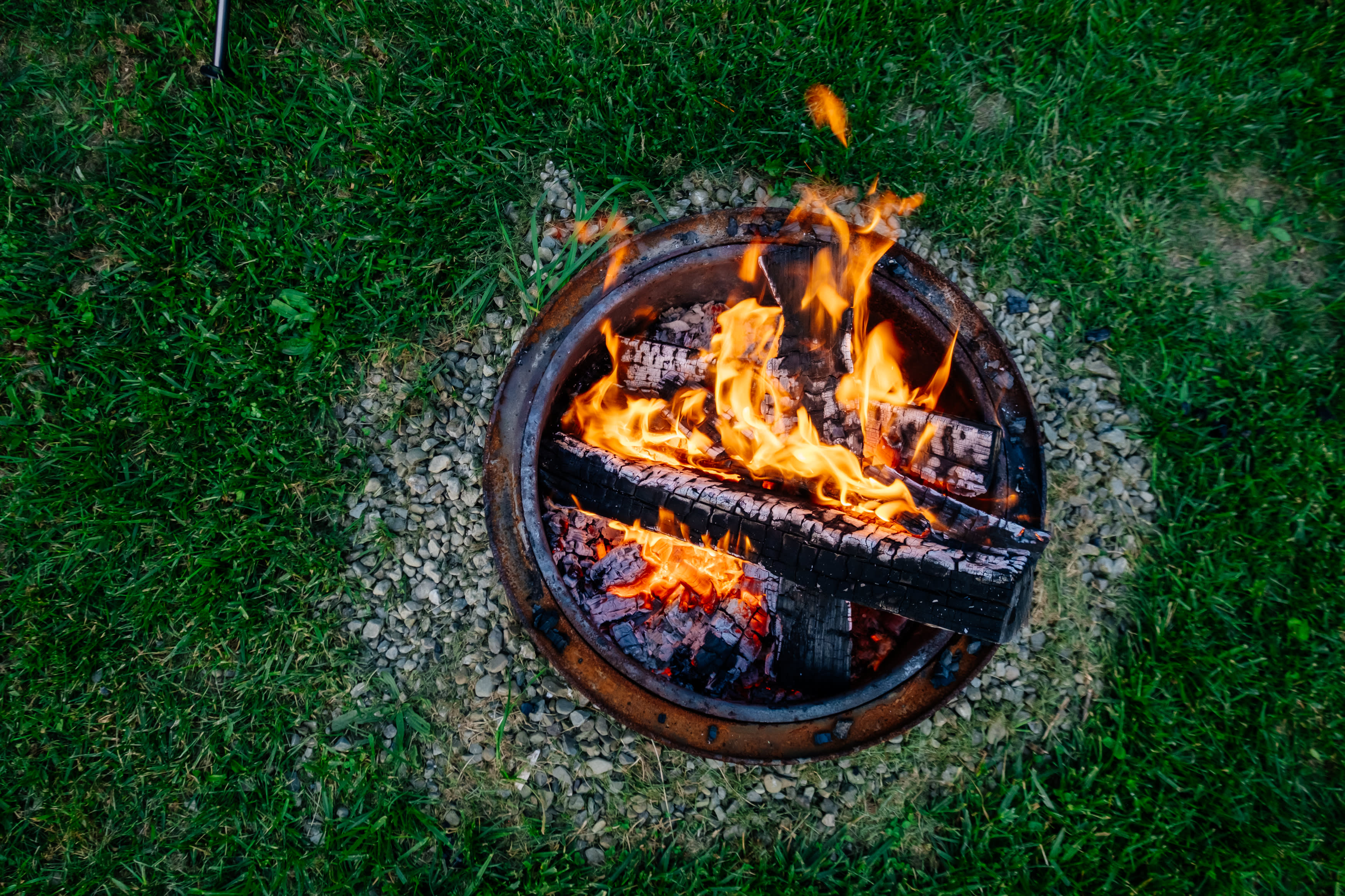 Good size fire pit and lots of fire wood.