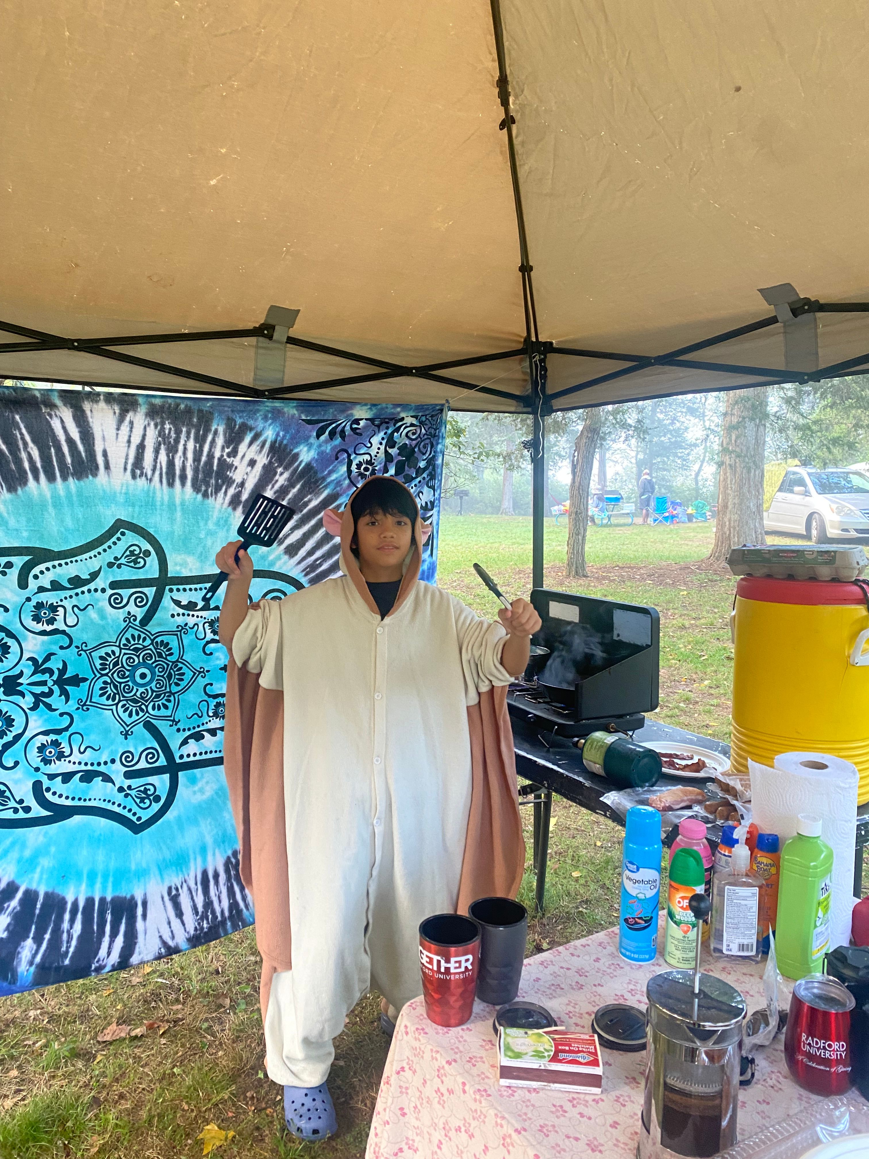 When camping wear your onesie😄