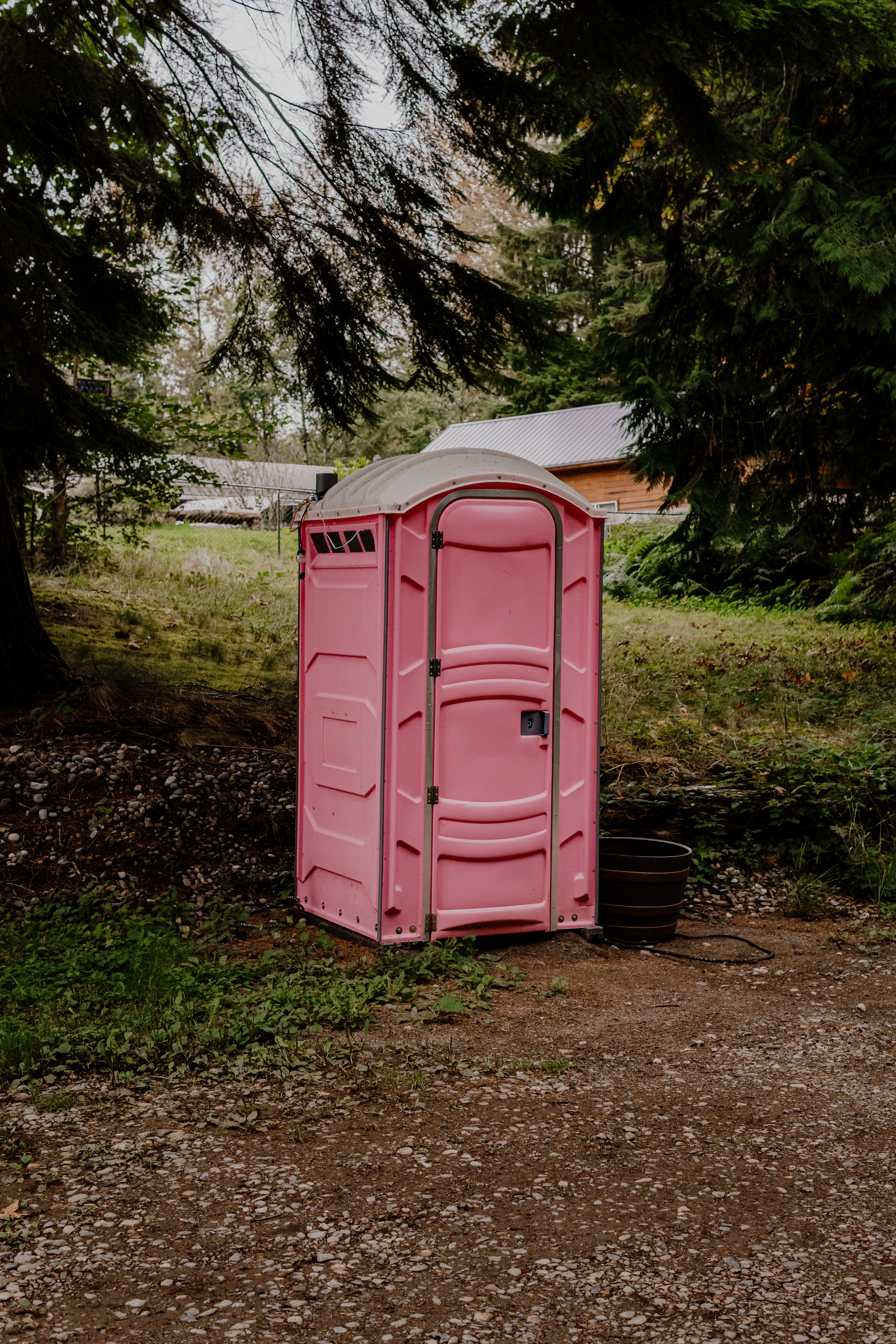 They have the cutest pink port a potty, with a working sink attached!