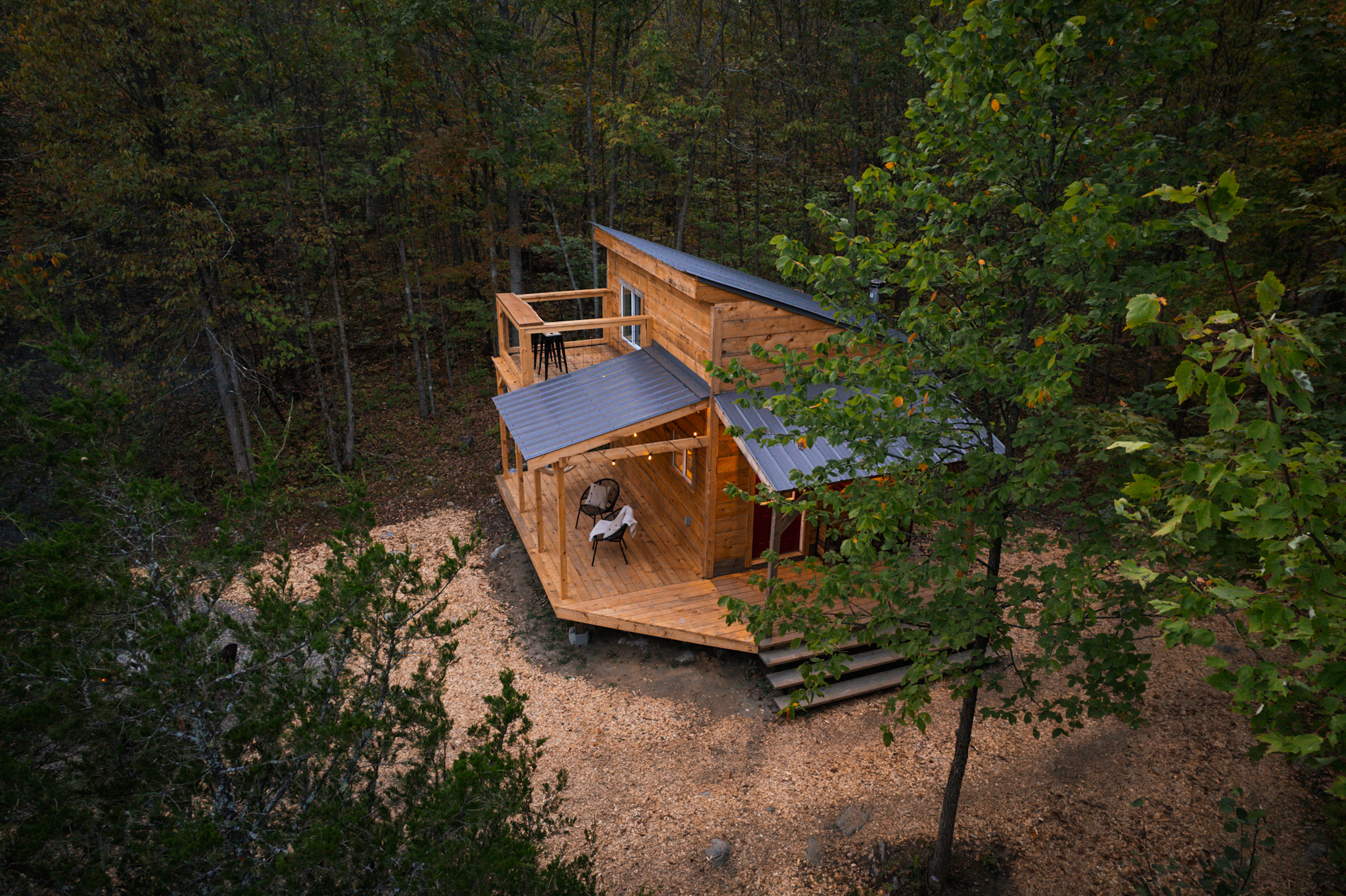 Birds eye view of Addys Cabin