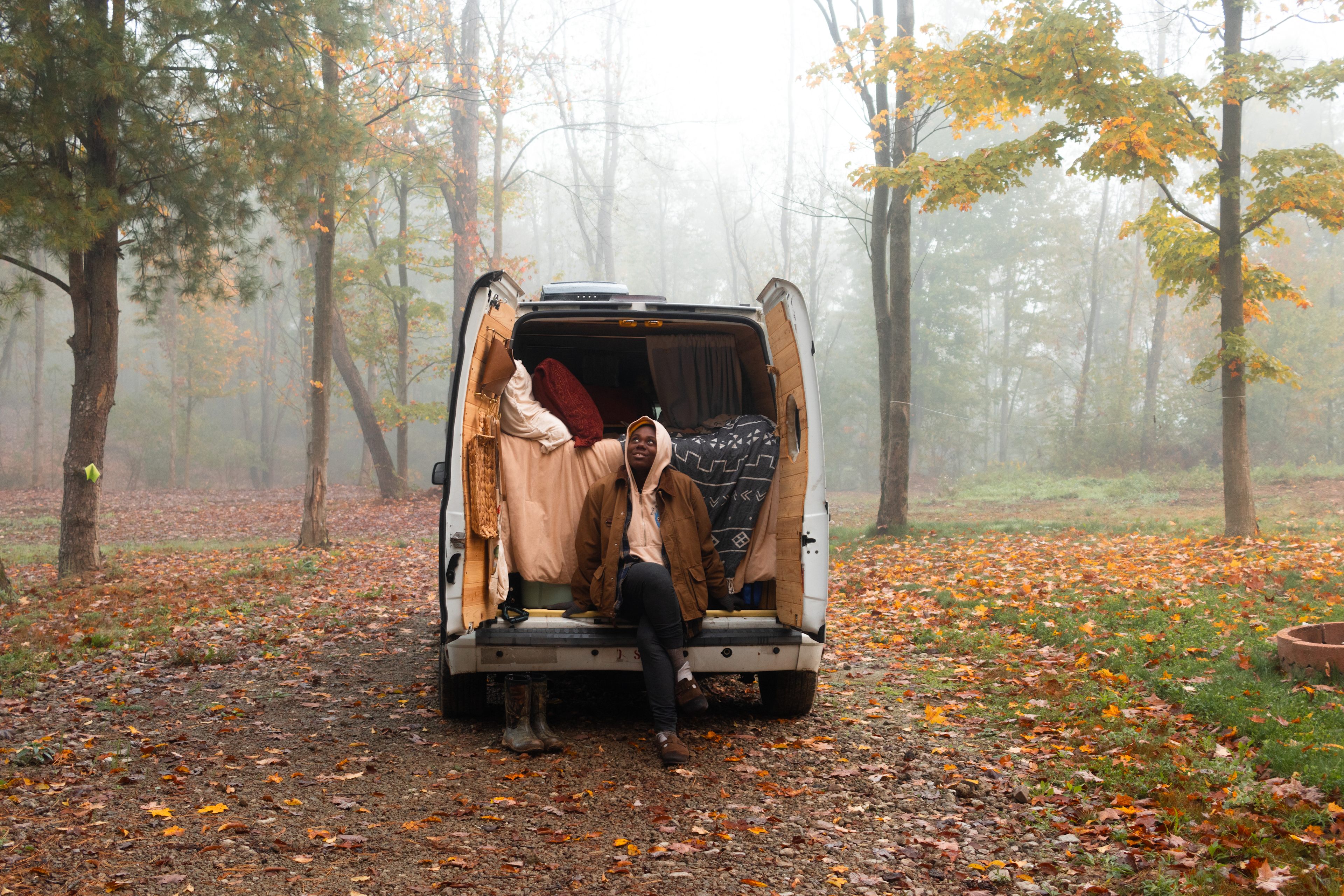 Taking it all in from the gravel lot where I easily parked my van.