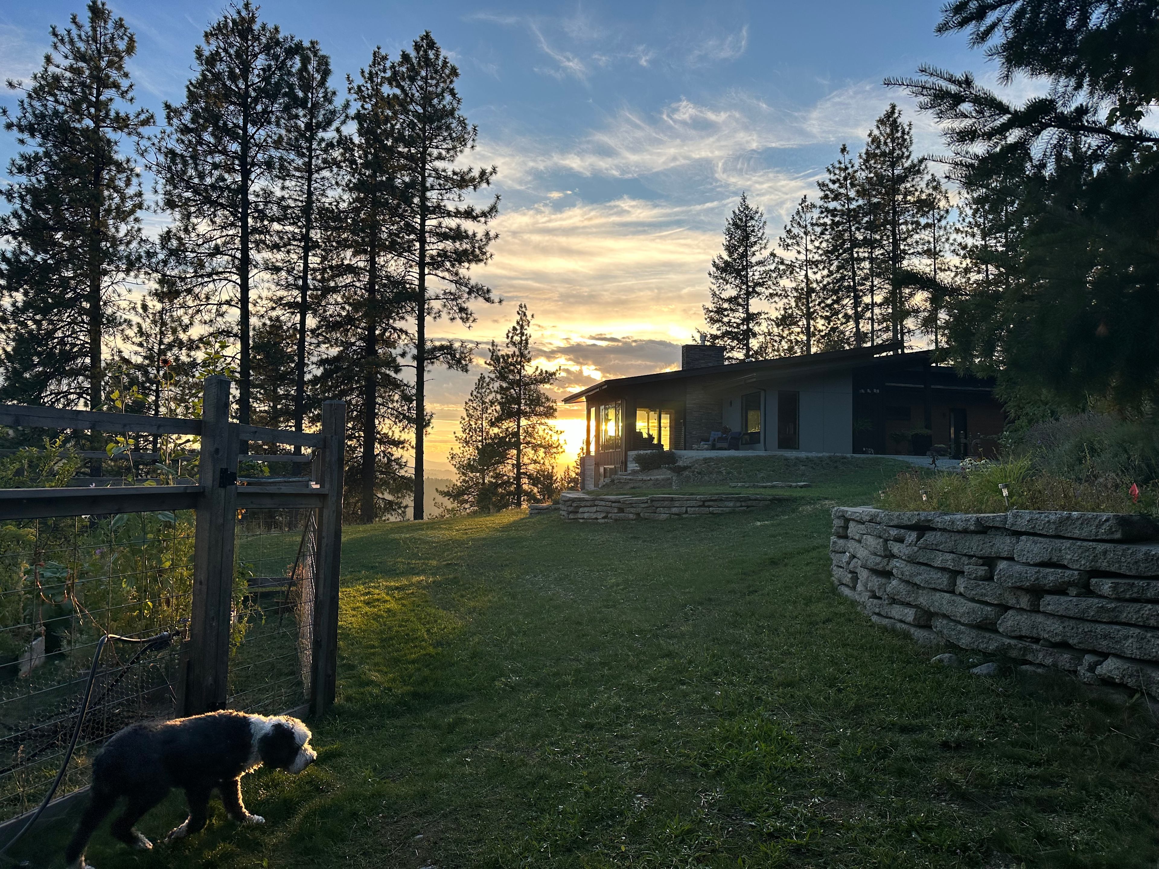 Sunset view of their beautiful property. 