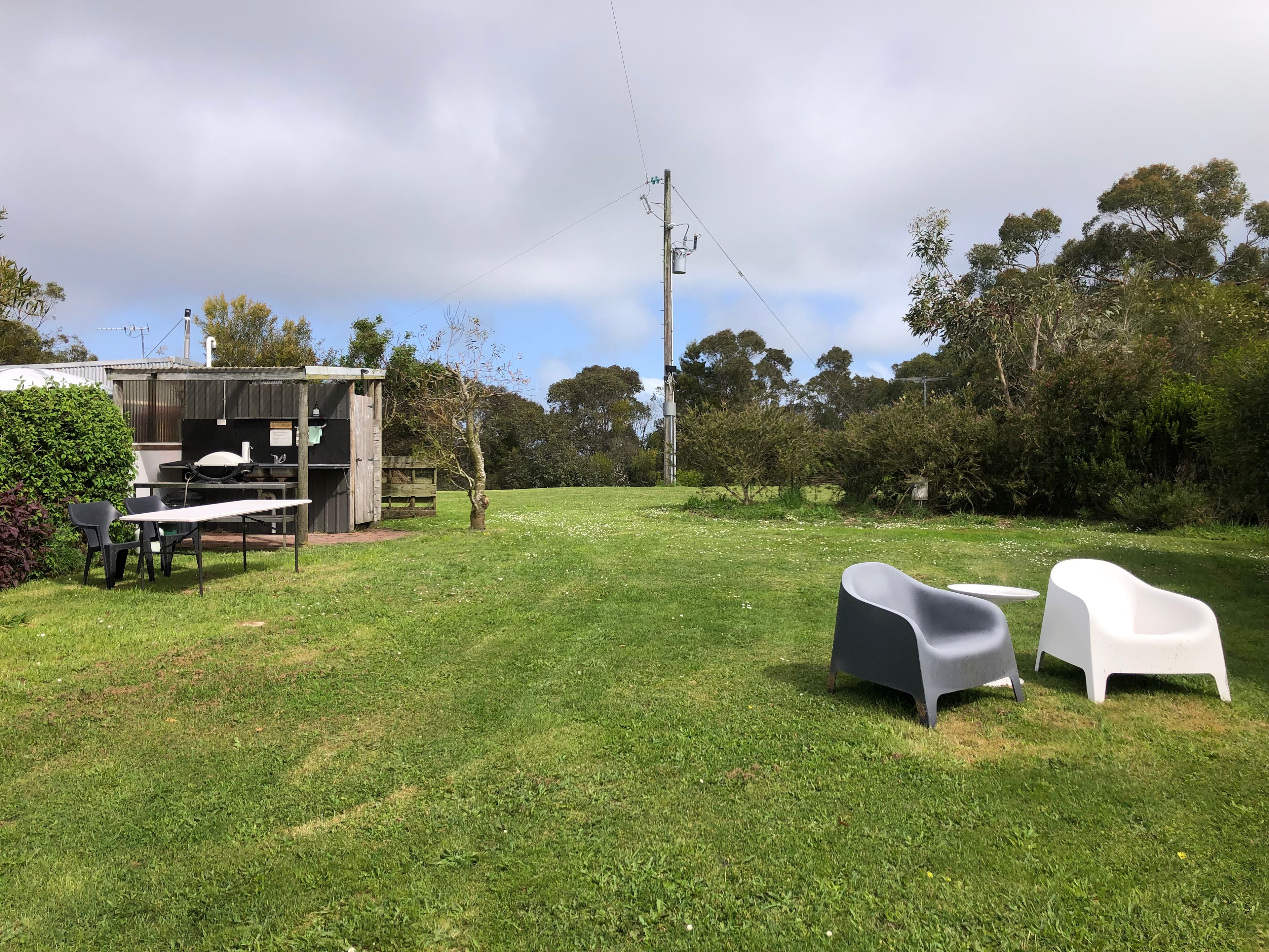 The RV site, with easy drive in access and close to amenity block.