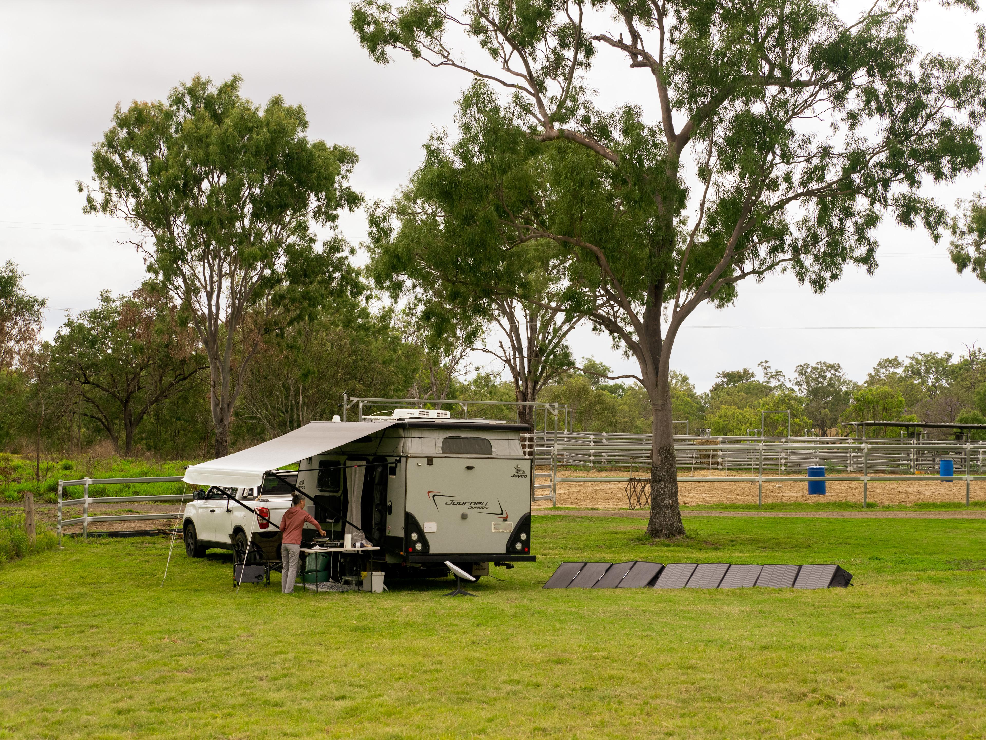 Our set up on the lovely green grass, right inside the main gate.