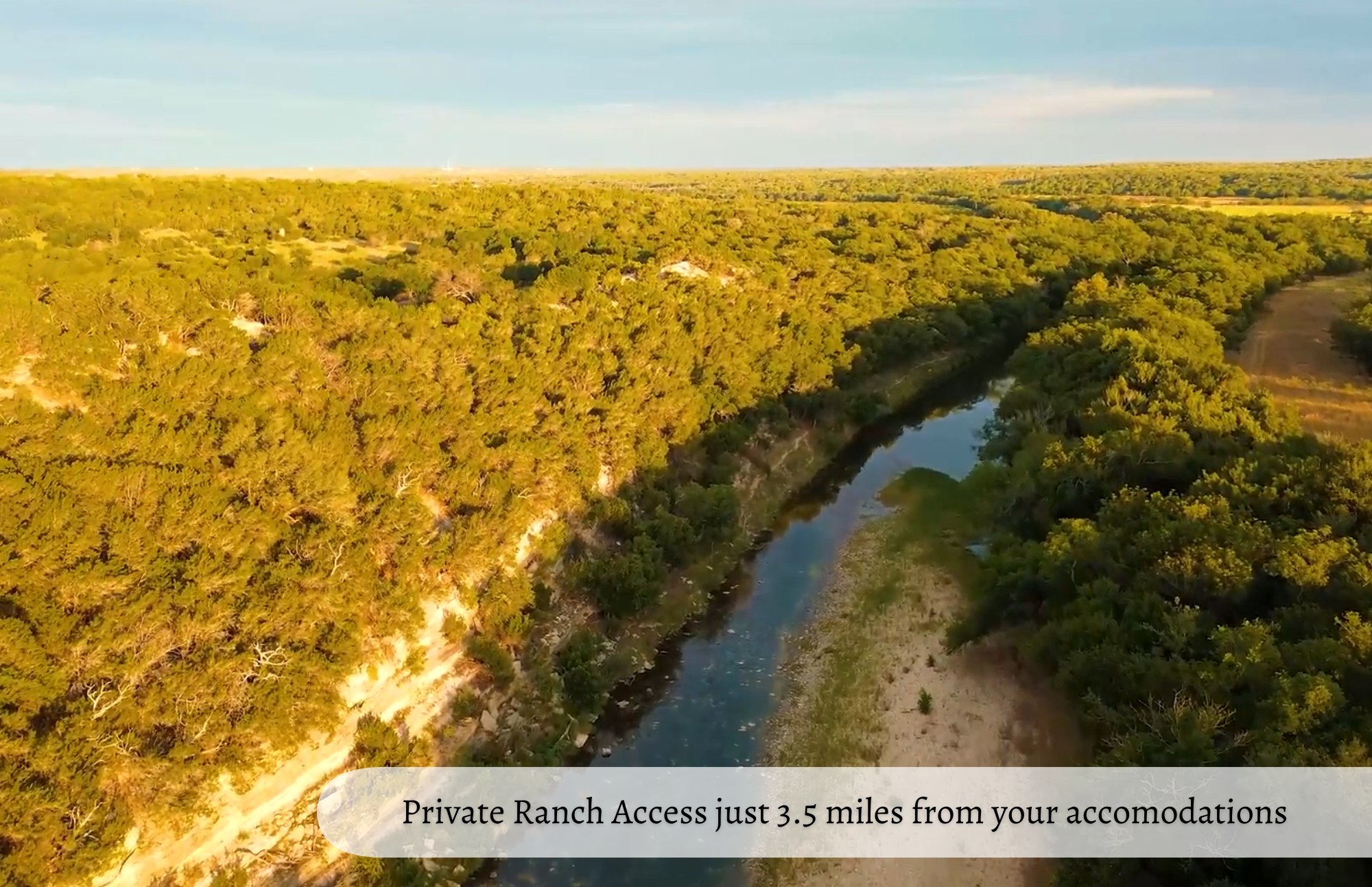 Nestled in a secluded valley, Lost Horizon offers easy private access to the Lampasas River, just 3.5 miles from the Satao Suite. Enjoy fly fishing (guide available), hiking, wildlife watching, & bring your kayak for even more river adventures.