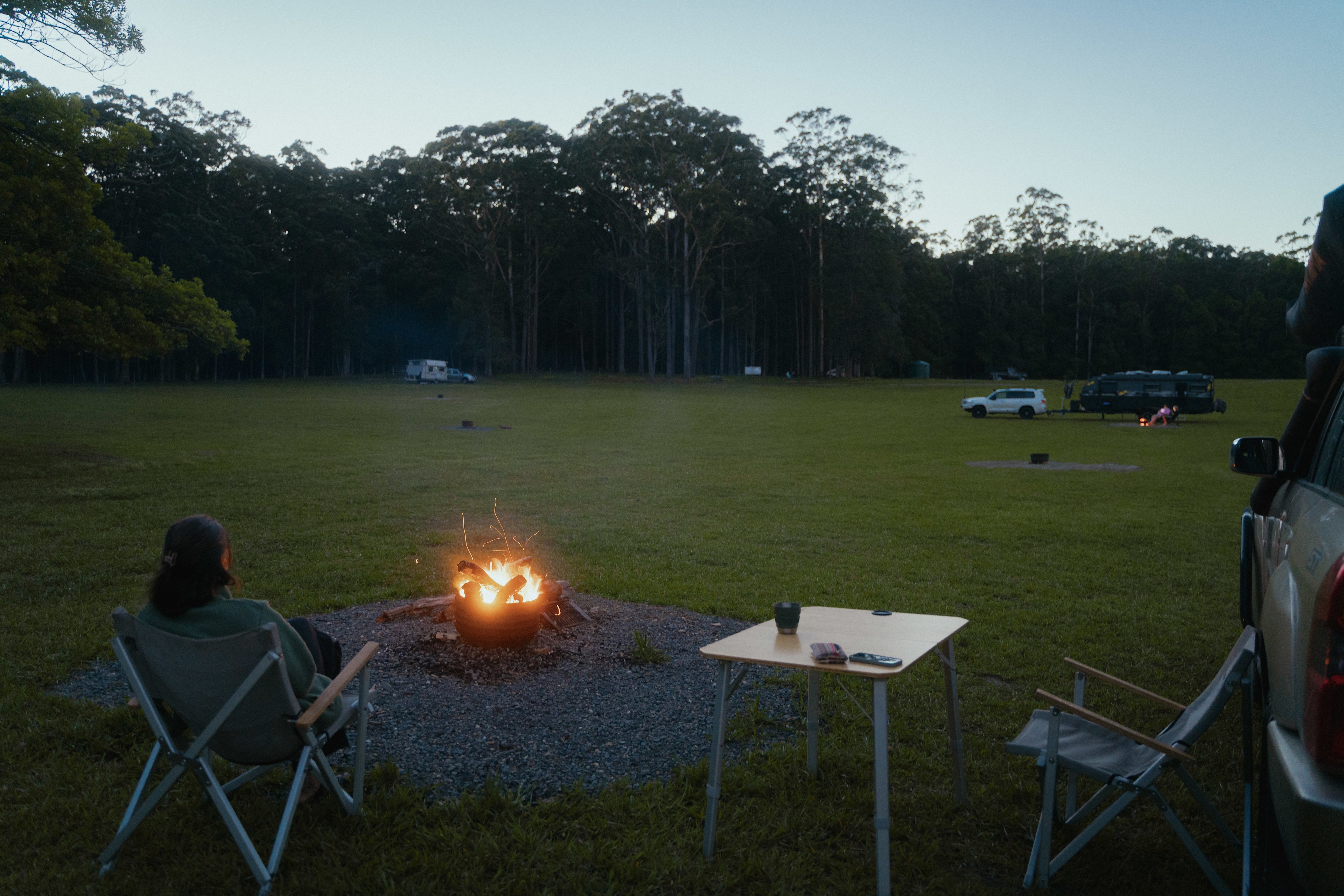 Nice and even firepits with fire wood.