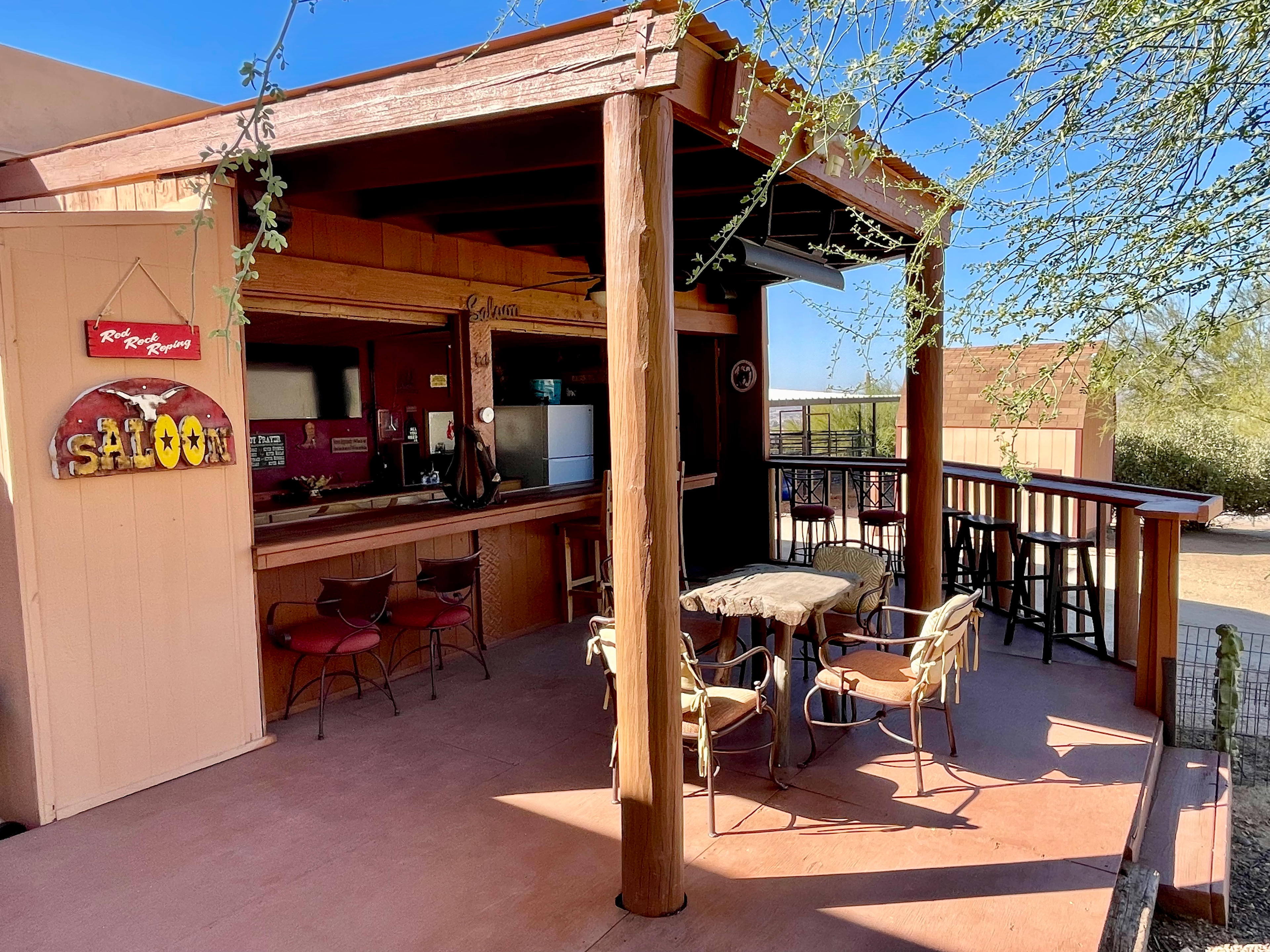 Our Red Rock Roping Saloon. Open for all to use! 