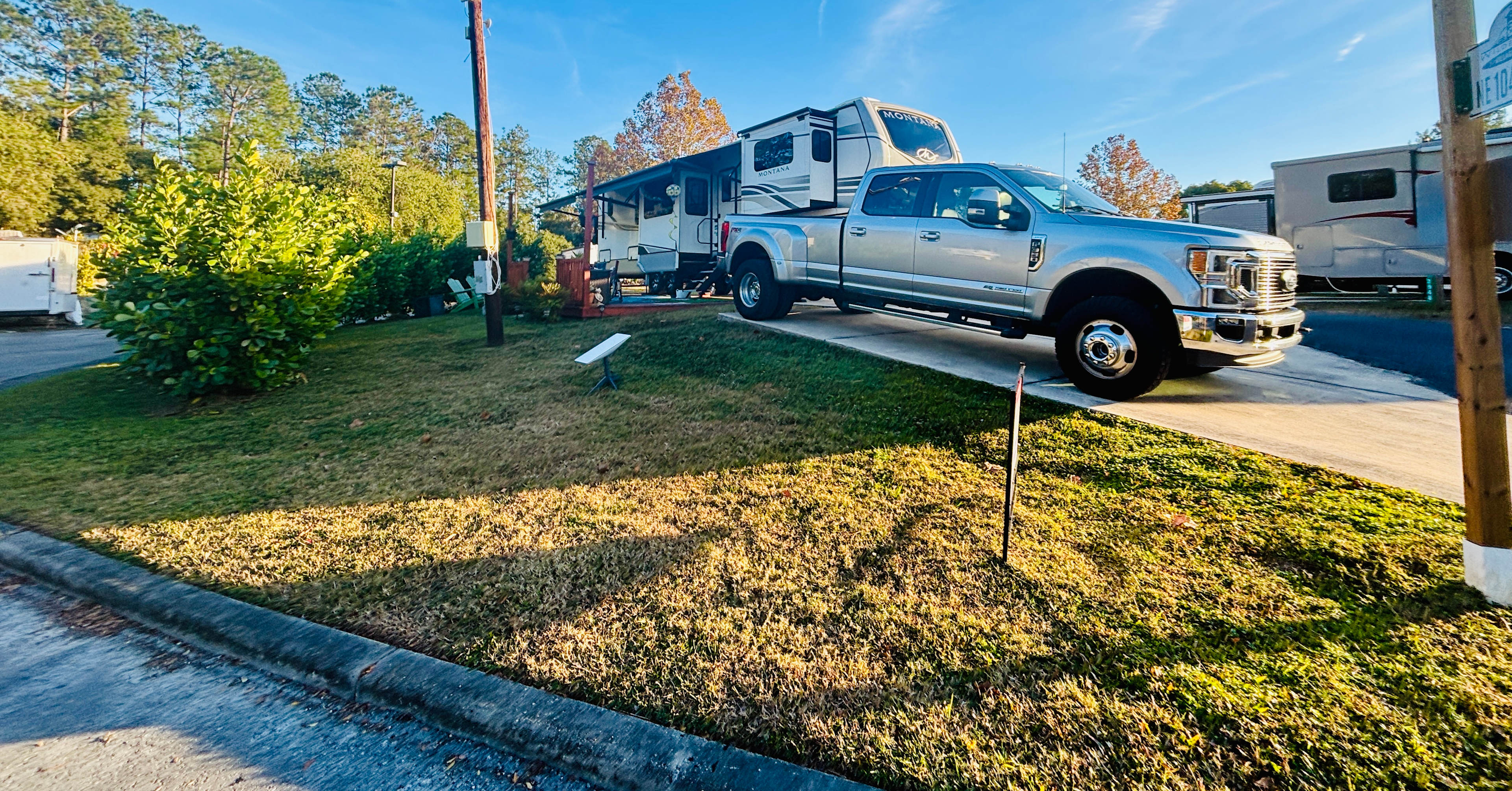 Patio side of site 94, from the main road.