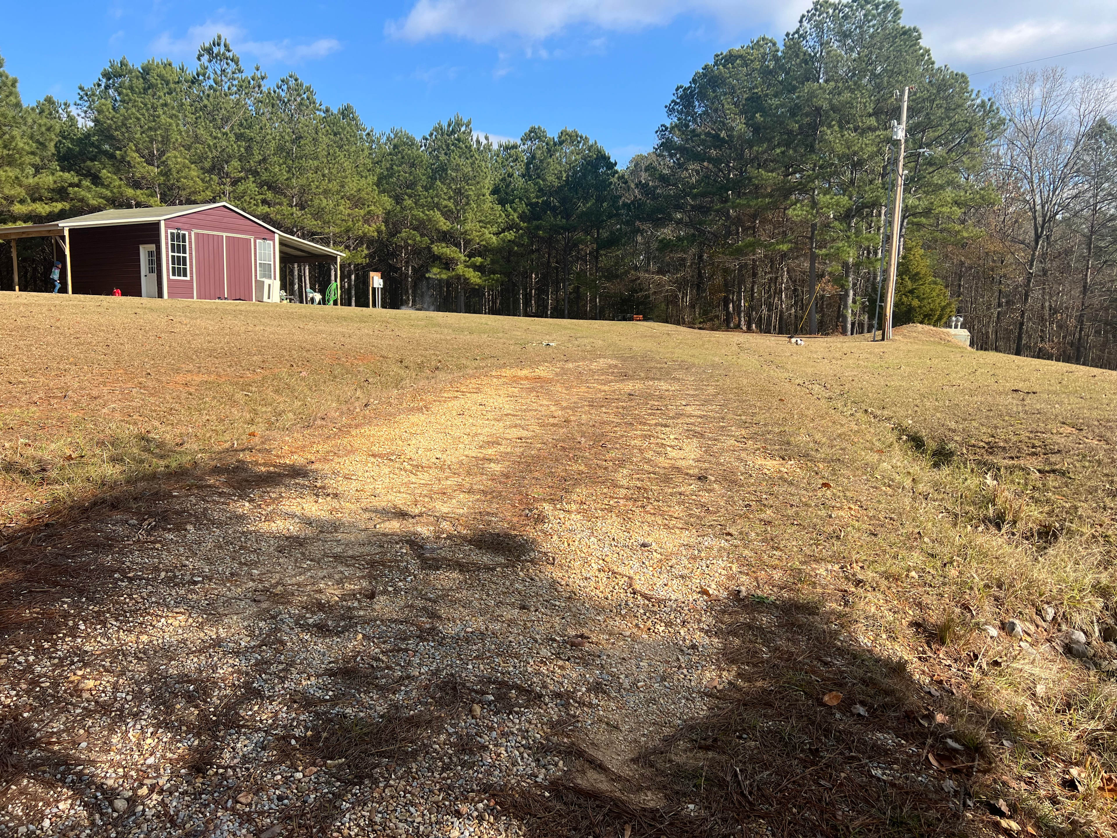 Site is located behind the barn