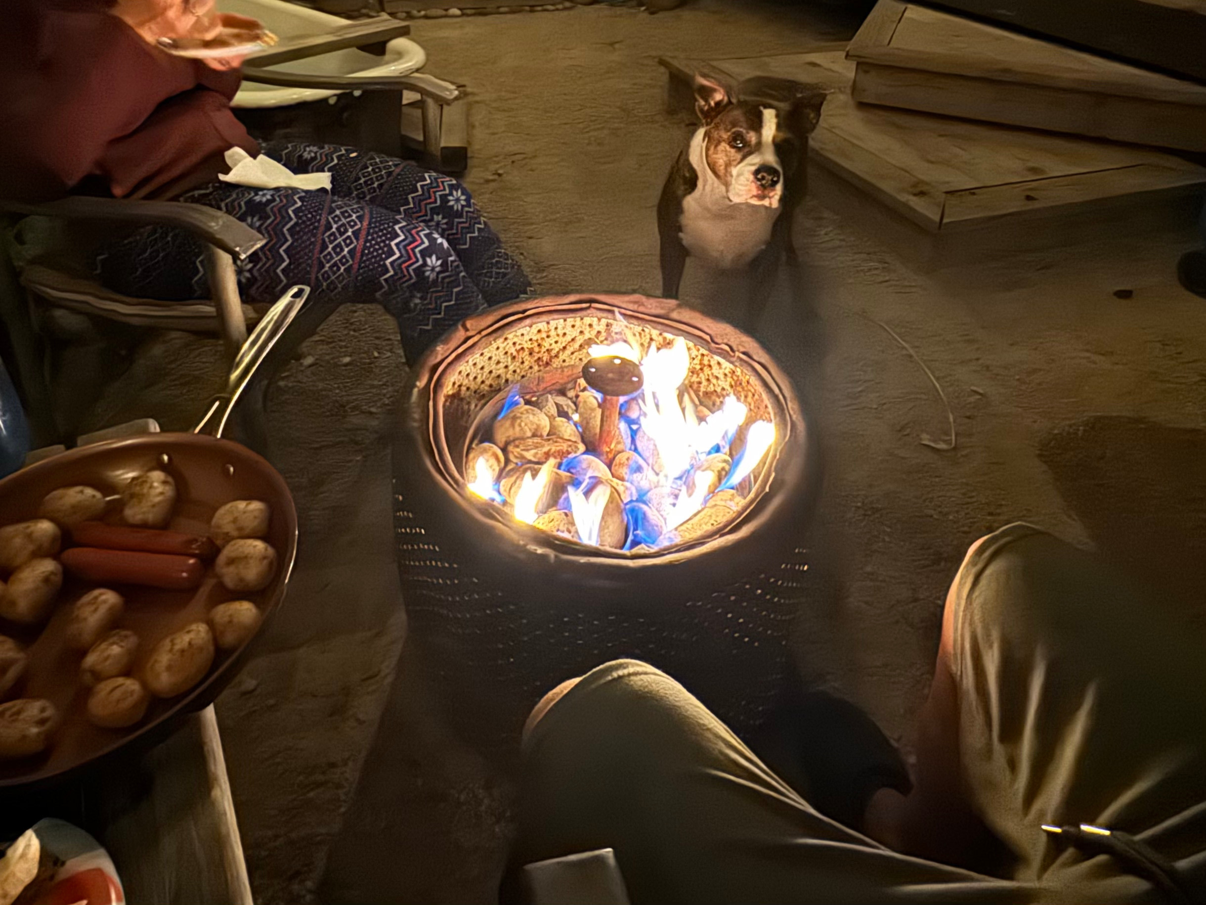 Genius! You can cook using a pan over this pit. So clever.