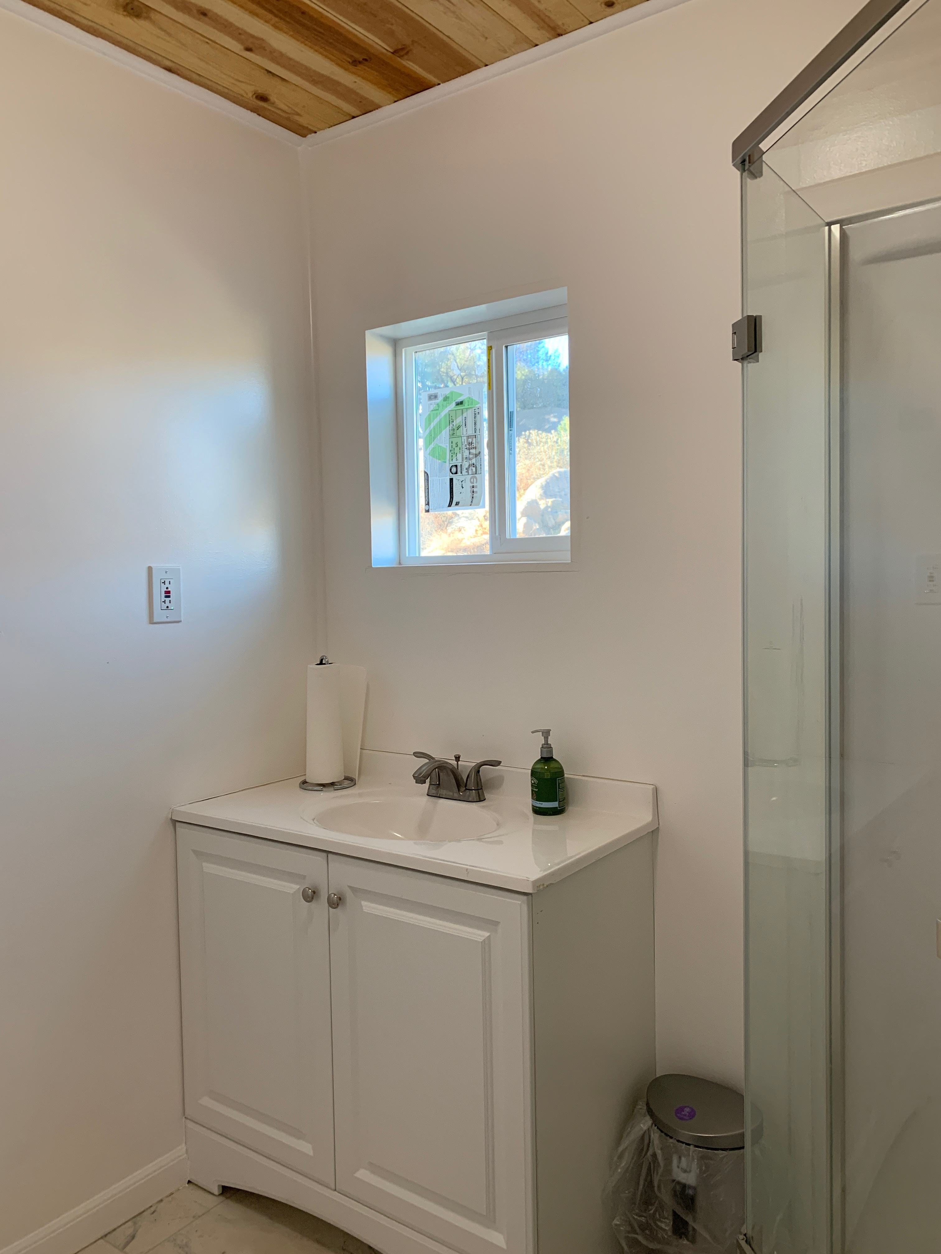 Interior of new bathhouse at Elderberry Park Campsite