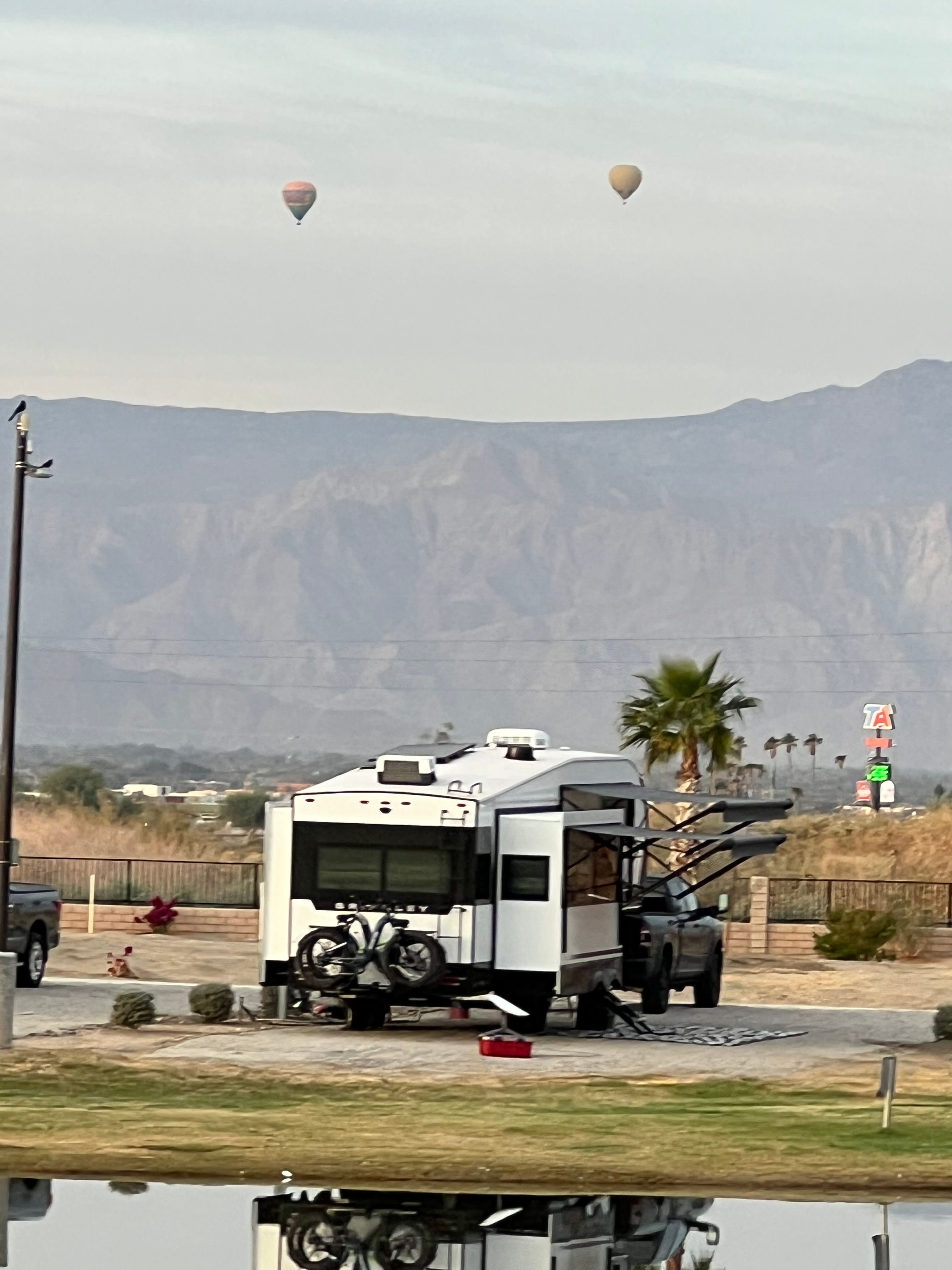 A glorious morning view from behind our rig