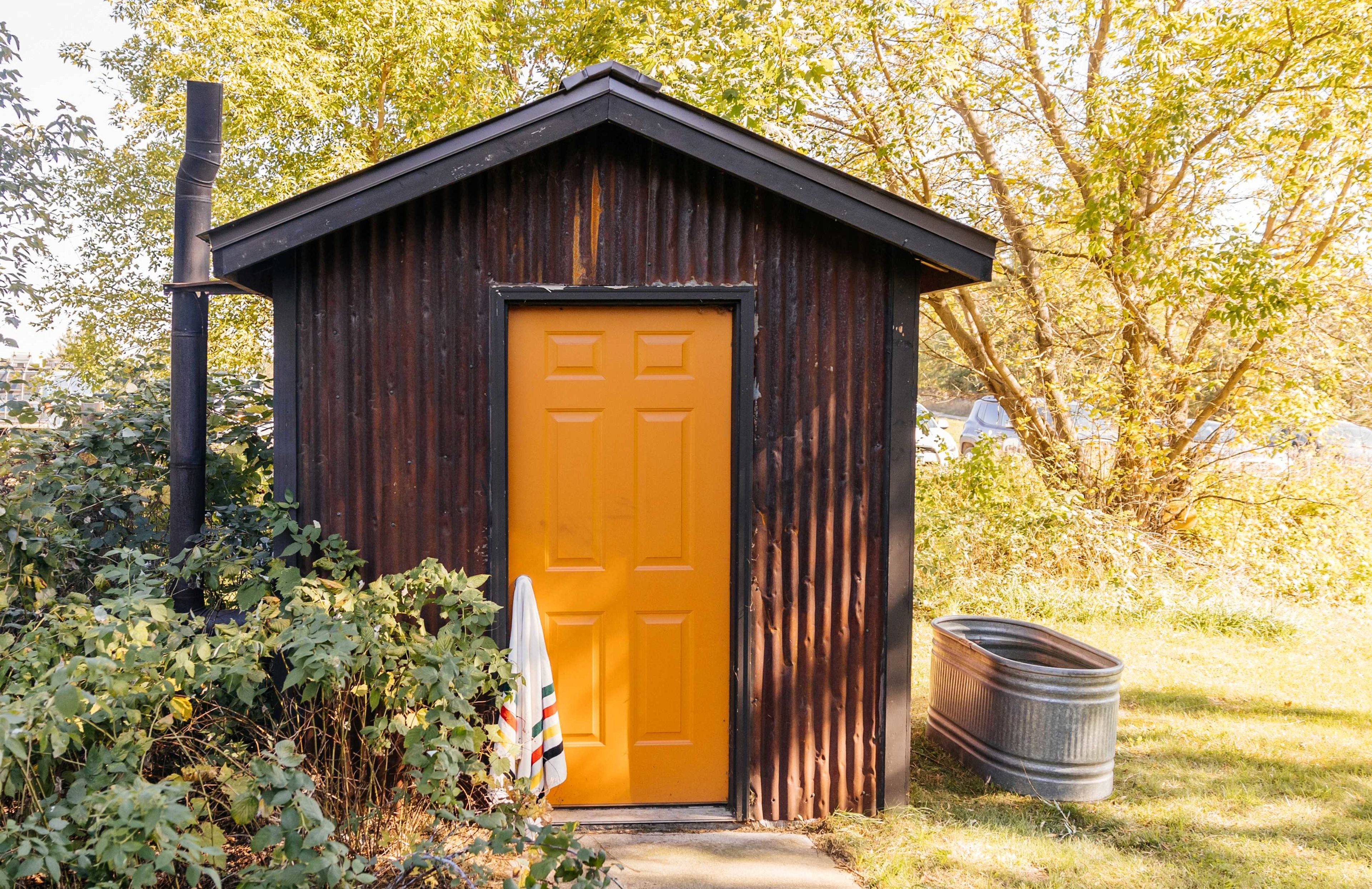 Wood-fired sauna and cold plunge is an add-on