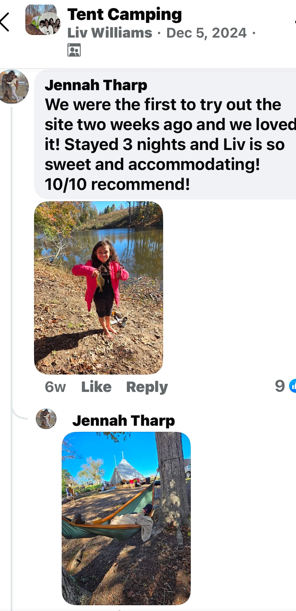 Reviews from our first guest! Thank you!!!