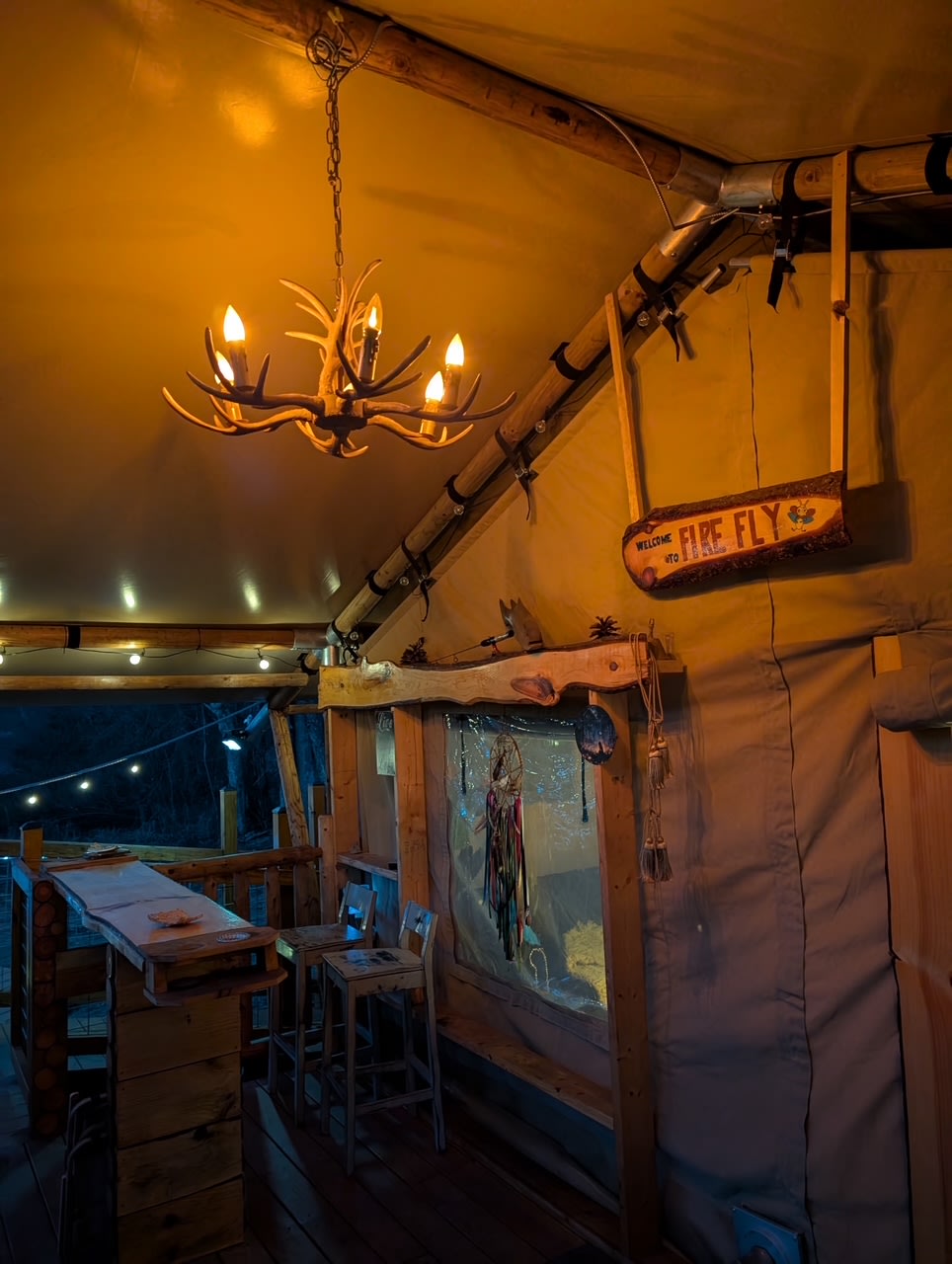 Firefly  tent on the creek bank