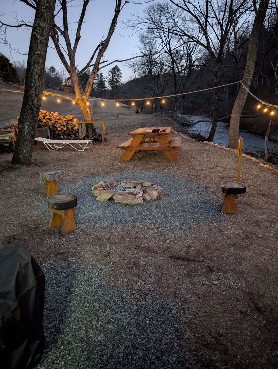 Firefly  tent on the creek bank