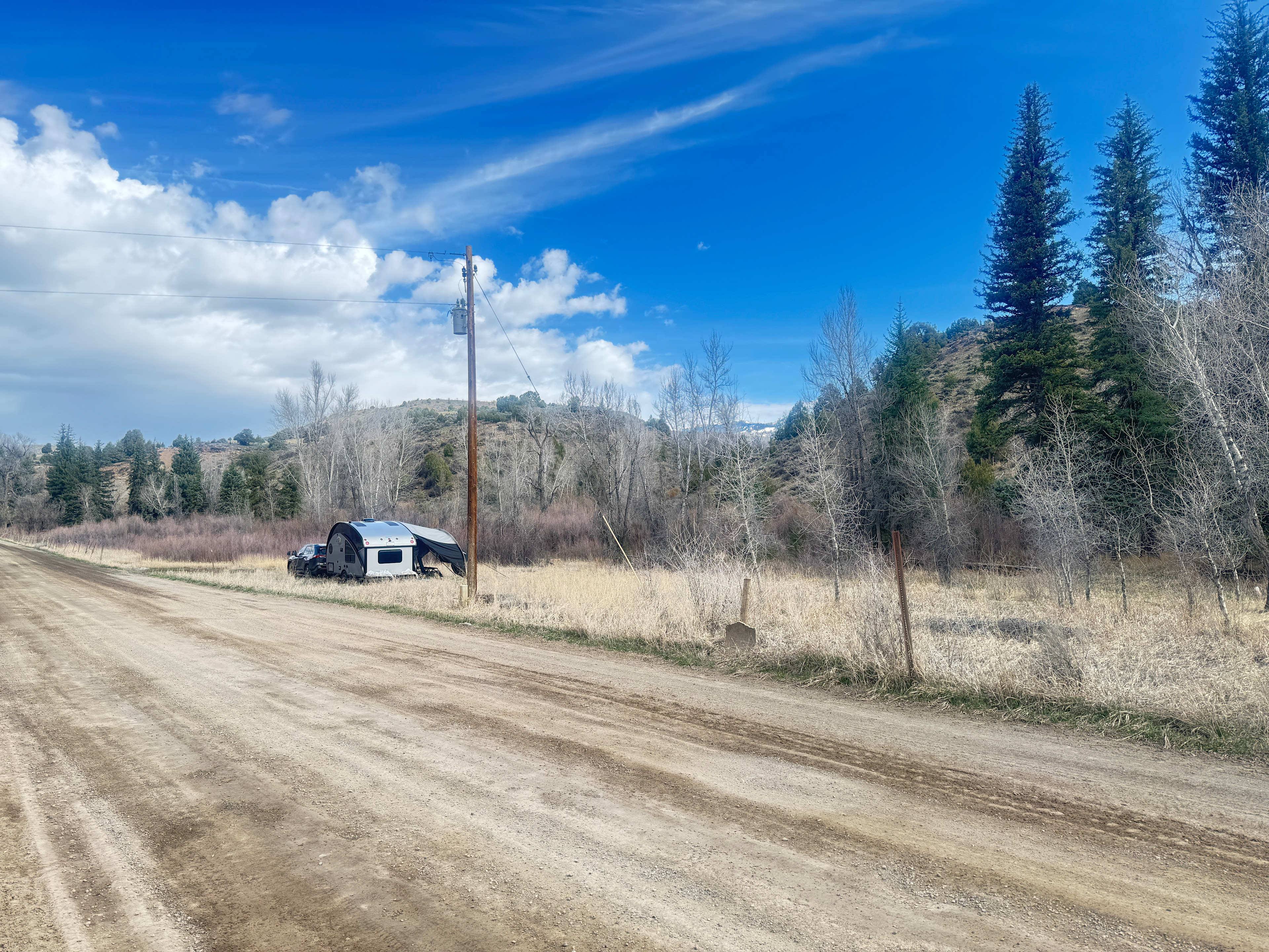 View of the property from the road, very little traffic