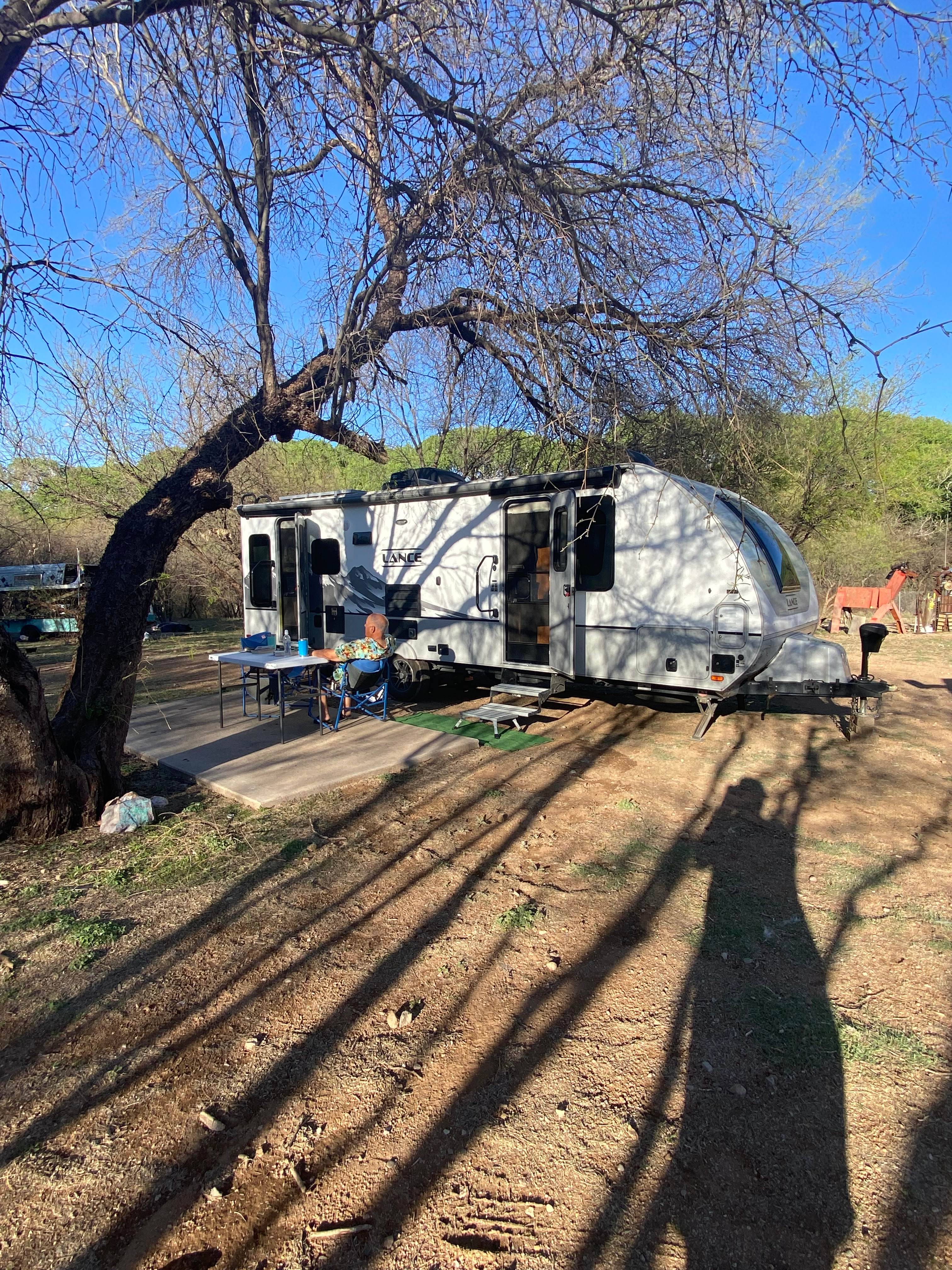 Our site under the mesquite trees. 