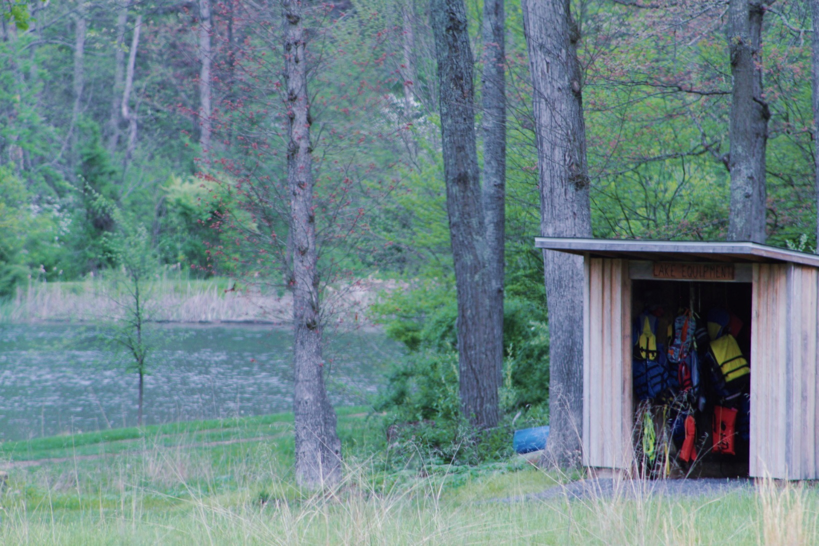 Equipment for the boats and an honor system for wood to the right (not pictured).