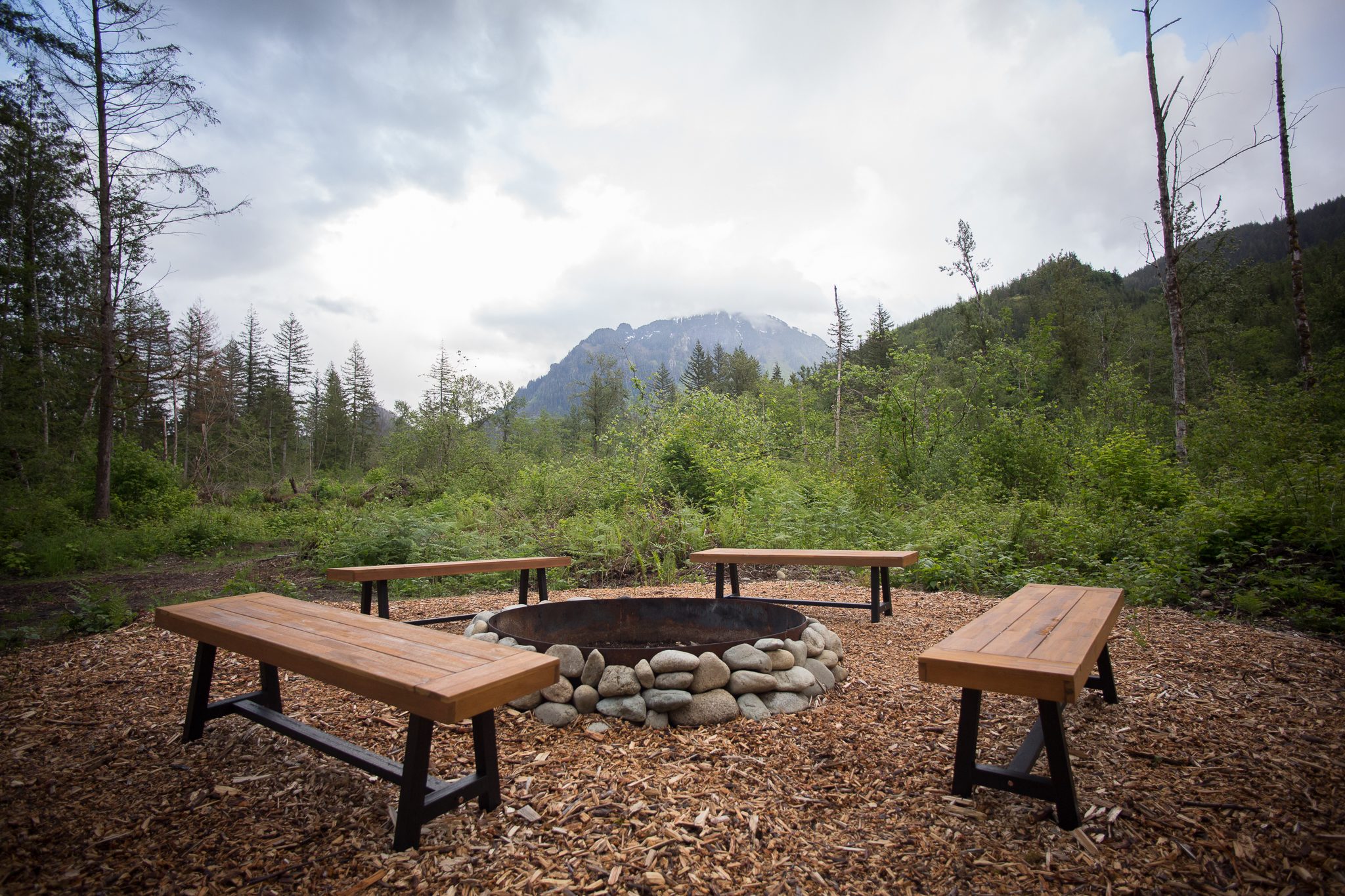 The group firepit area is located just down the hill from Coco Jeans. Please note, there is no fire pit directly at Coco Jeans.